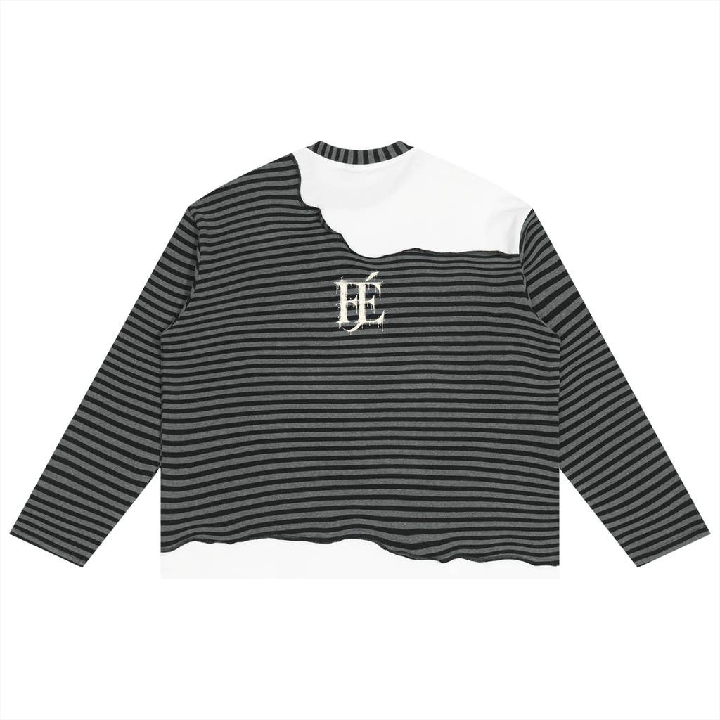 Samo's Ghost Deconstructed Two-Tone Striped Sweater