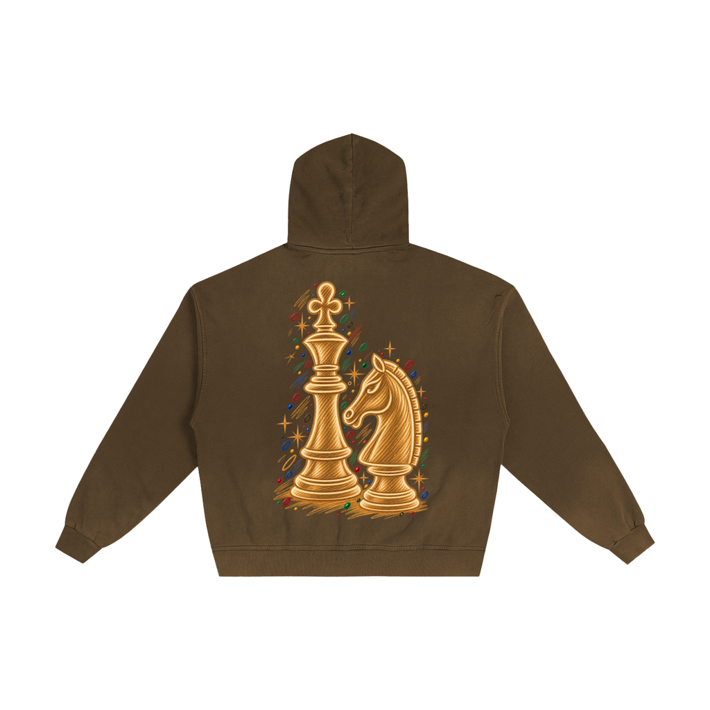 Le Faire Étalage Chess Royale Hand-Frayed Zip Hoodie