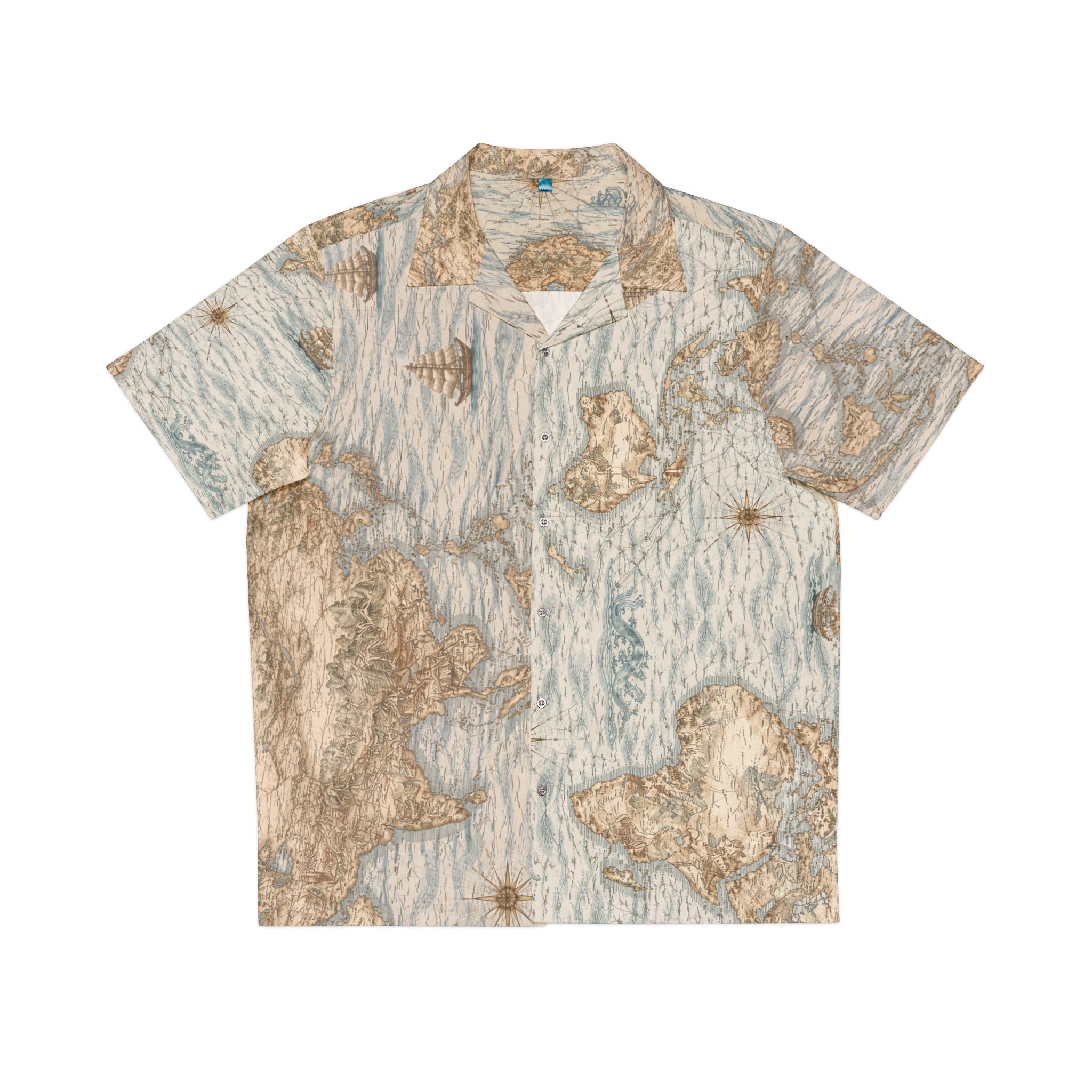 Vintage Nautical Map Hawaiian Shirt