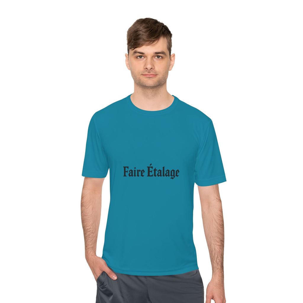 Faire Étalage Logo Tee — Minimal French Typography Moisture-Wicking Shirt