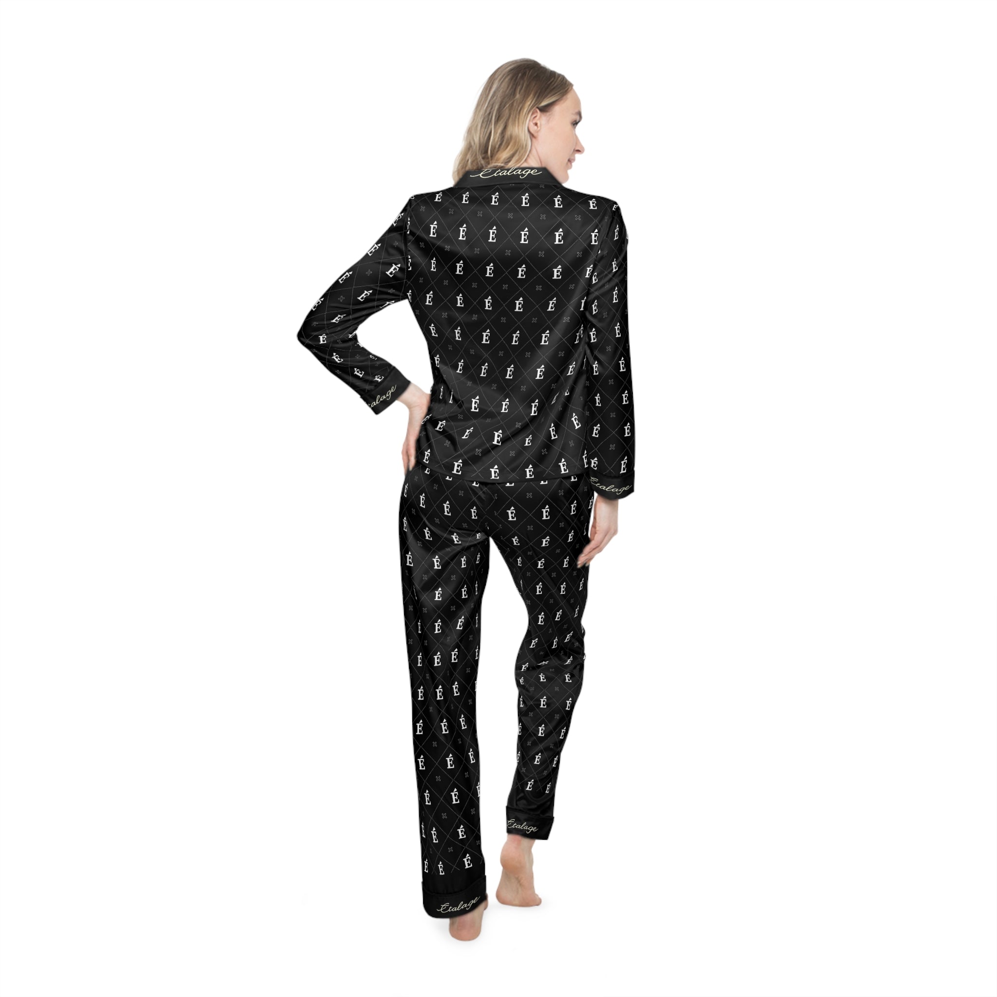 Le Faire Étalage Signature Monogram Satin Pajama Set