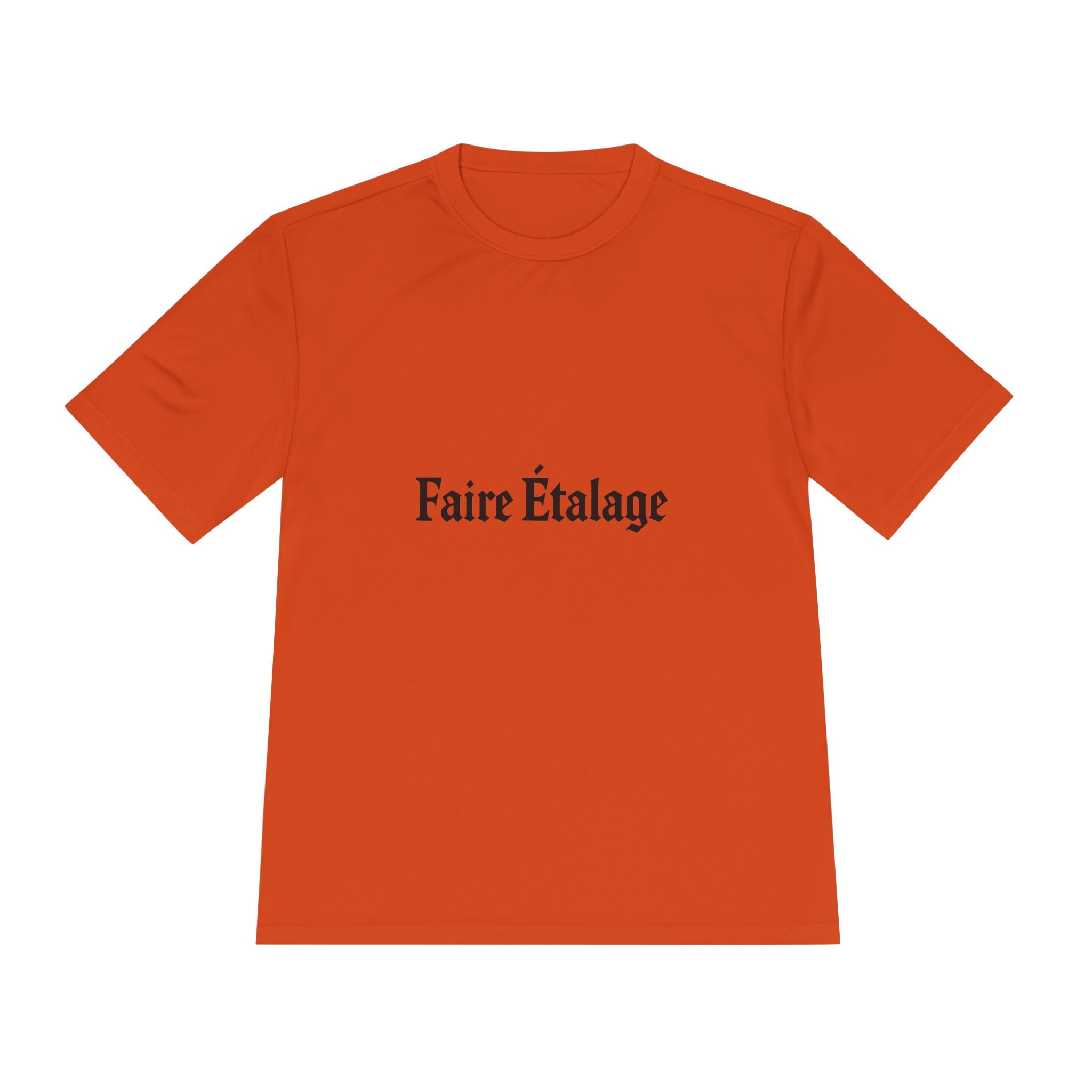Faire Étalage Logo Tee — Minimal French Typography Moisture-Wicking Shirt