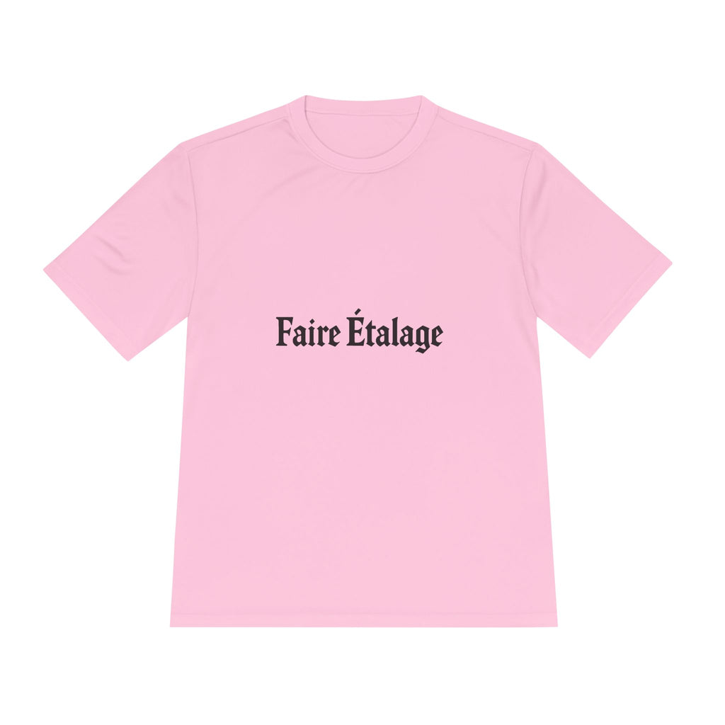 Faire Étalage Logo Tee — Minimal French Typography Moisture-Wicking Shirt