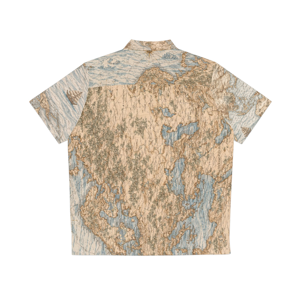 Vintage Nautical Map Hawaiian Shirt