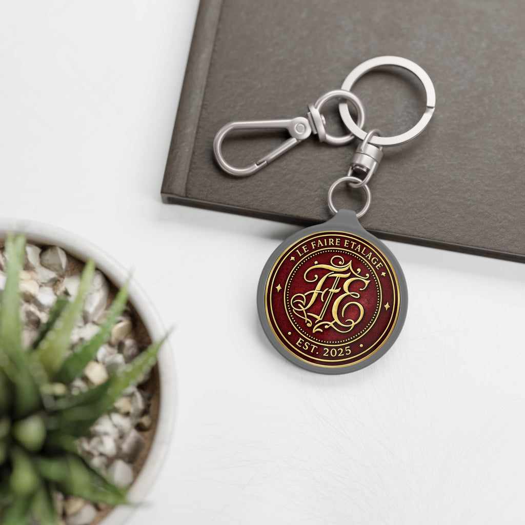 Leather Monogram Keyring Tag – "Le Faire Étalage" EST. 2025 Vintage Keychain