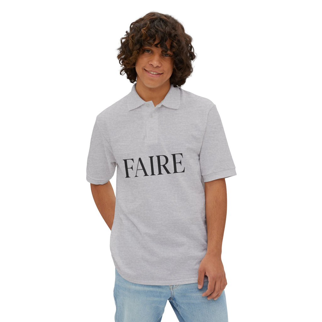 Faire Étalage Polo — Minimal French Word Graphic Polo Shirt