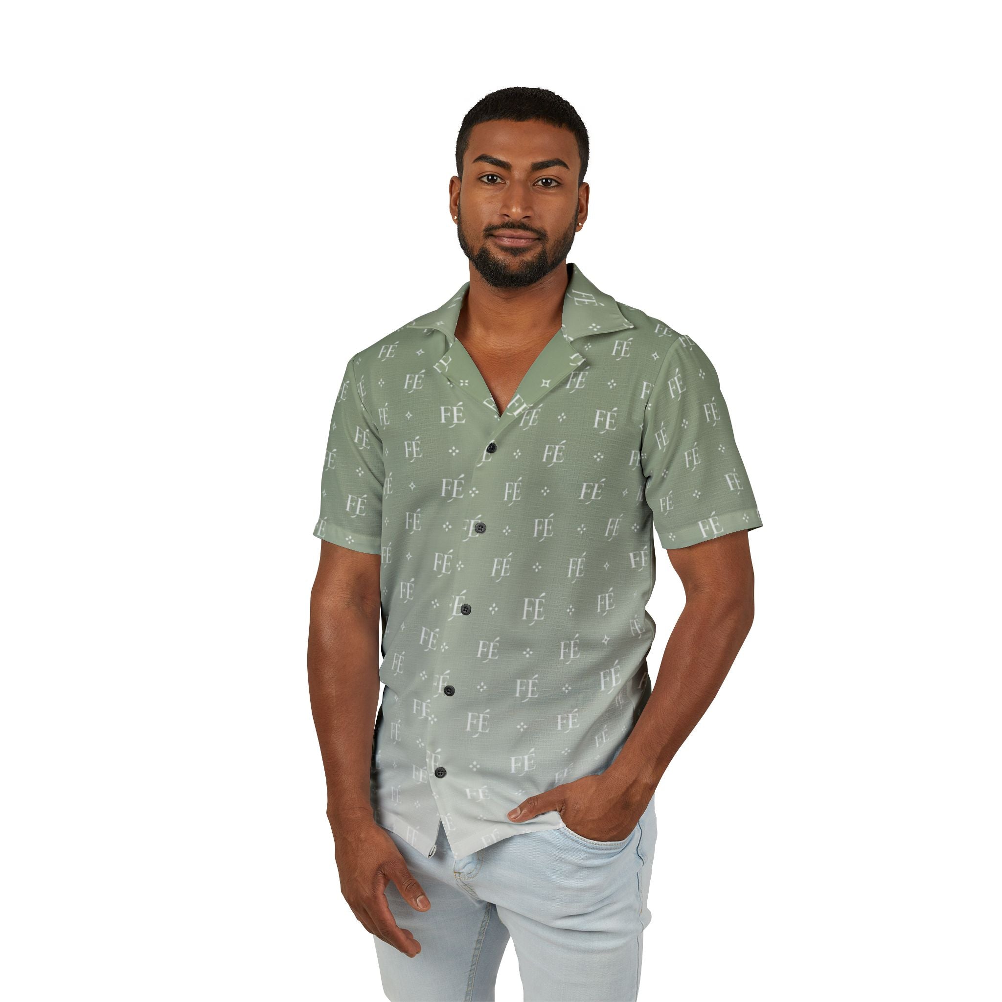 Le Faire Étalage Monogram Fade Camp Shirt - Sage