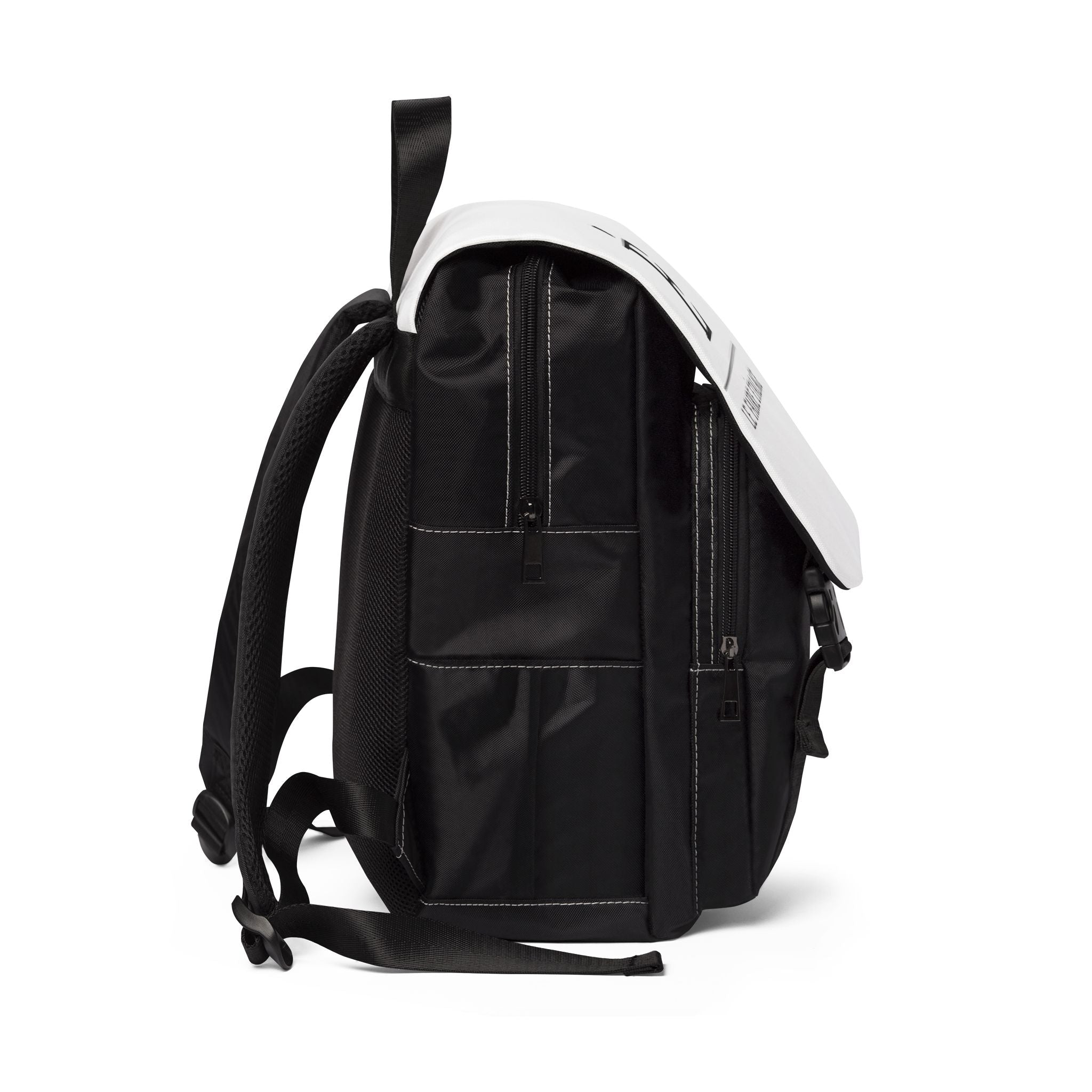 Canvas Flap Backpack — "É Le Faire Étalage" Minimalist Logo