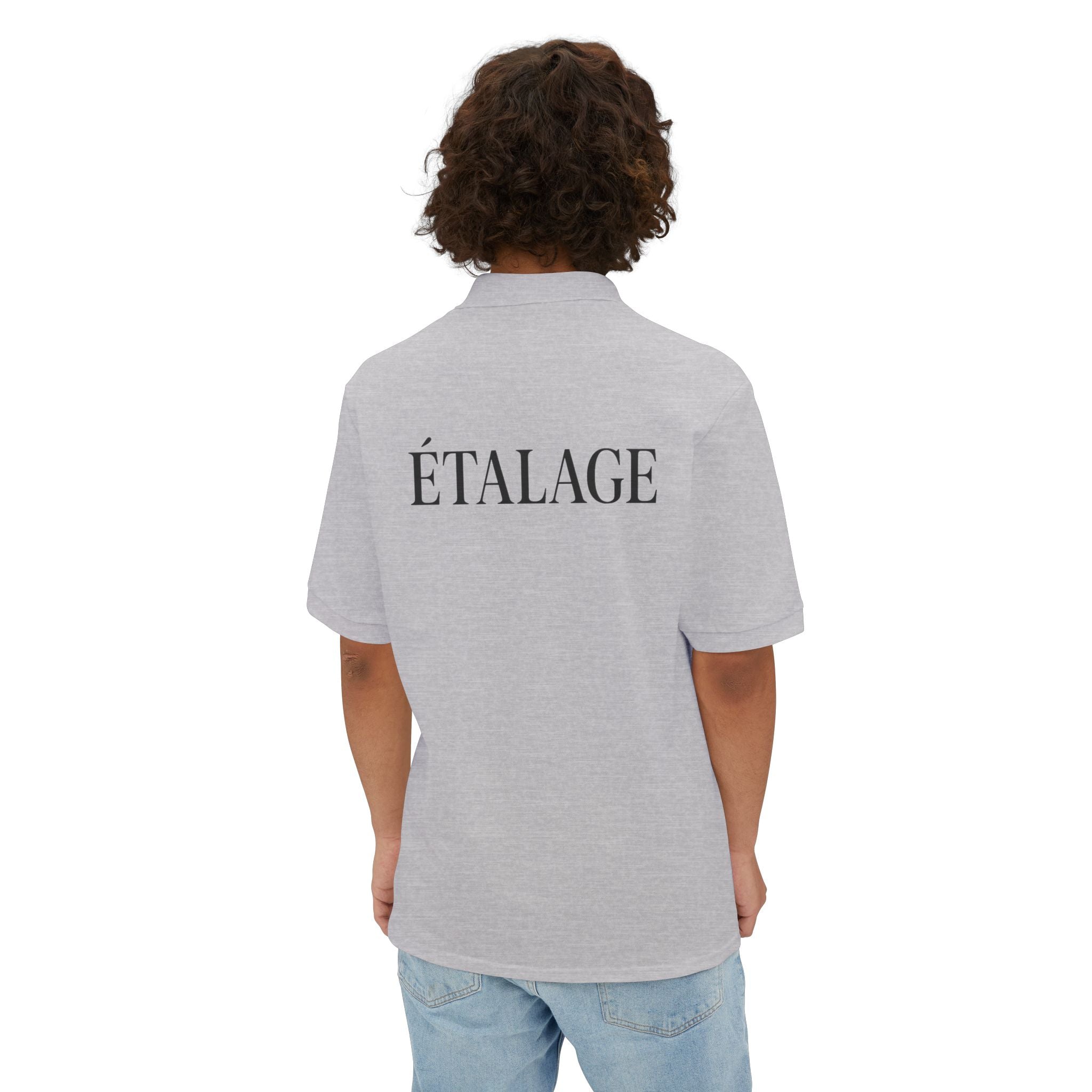 Faire Étalage Polo — Minimal French Word Graphic Polo Shirt