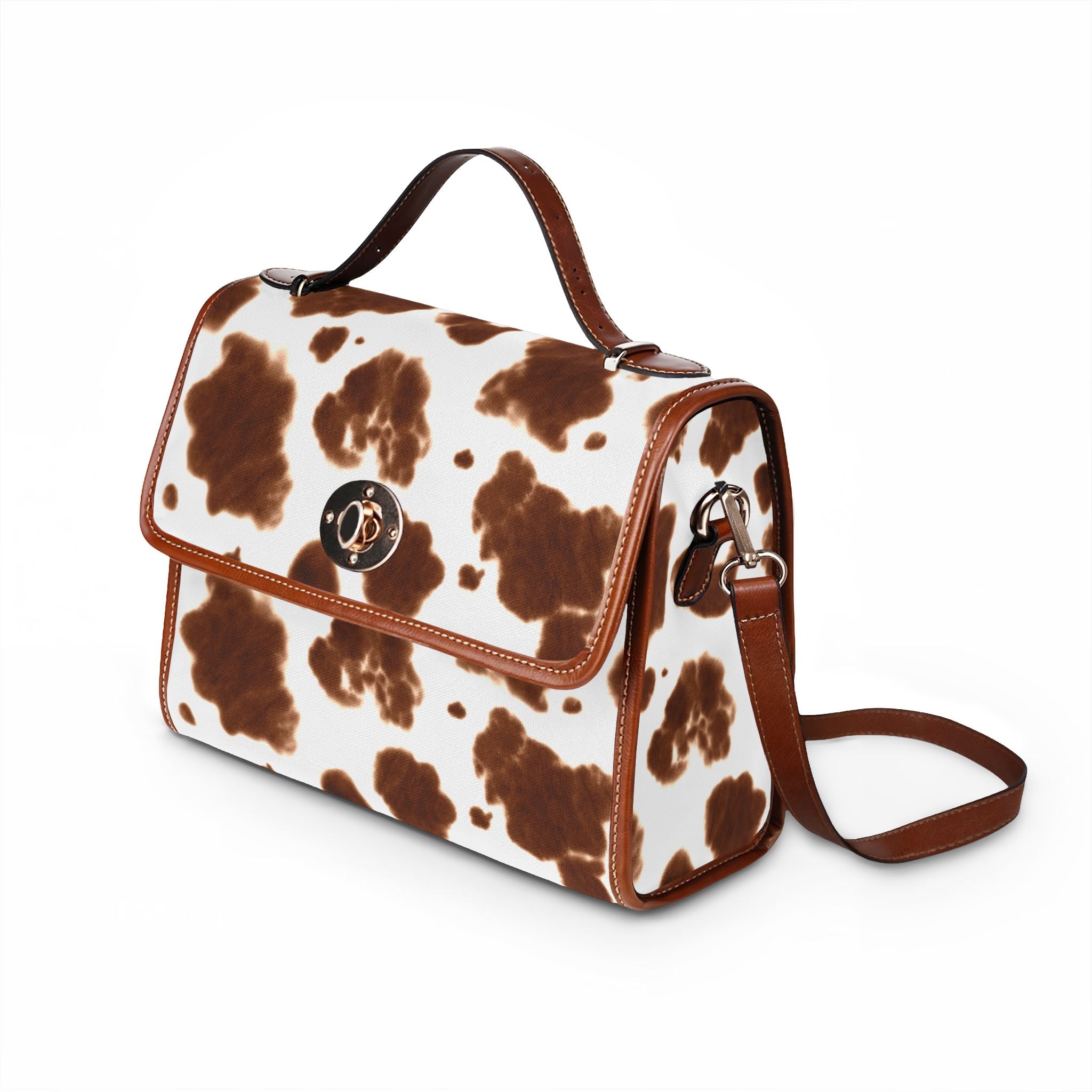 Étalage Cowhide Print Canvas Bag