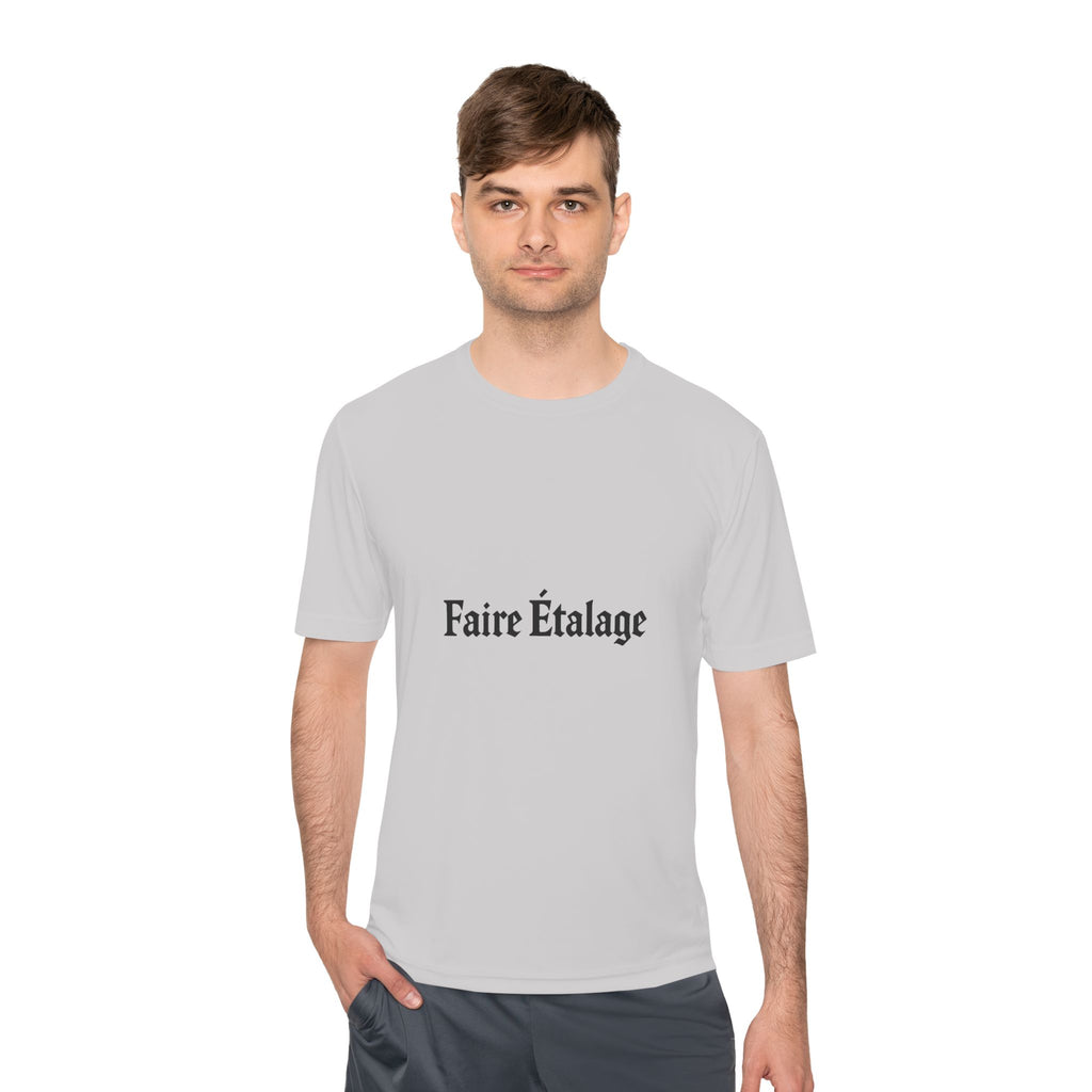 Faire Étalage Logo Tee — Minimal French Typography Moisture-Wicking Shirt