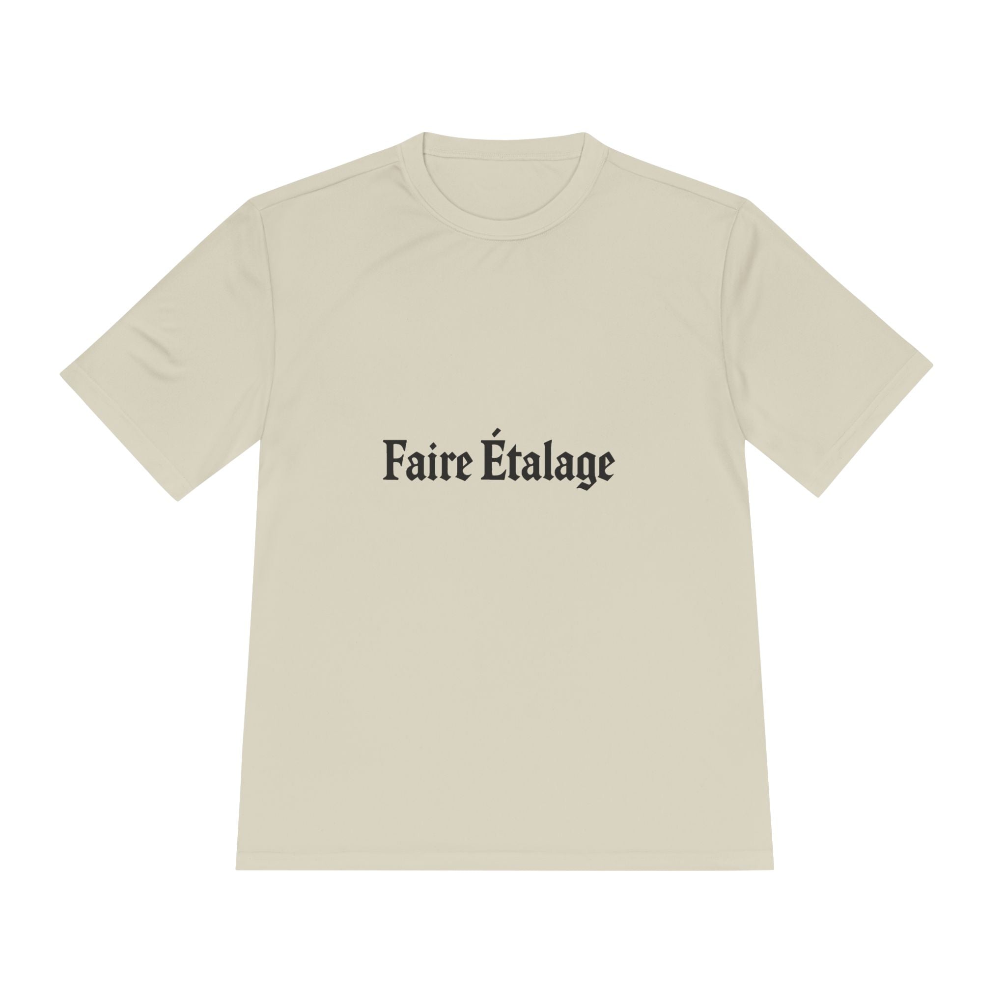 Faire Étalage Logo Tee — Minimal French Typography Moisture-Wicking Shirt