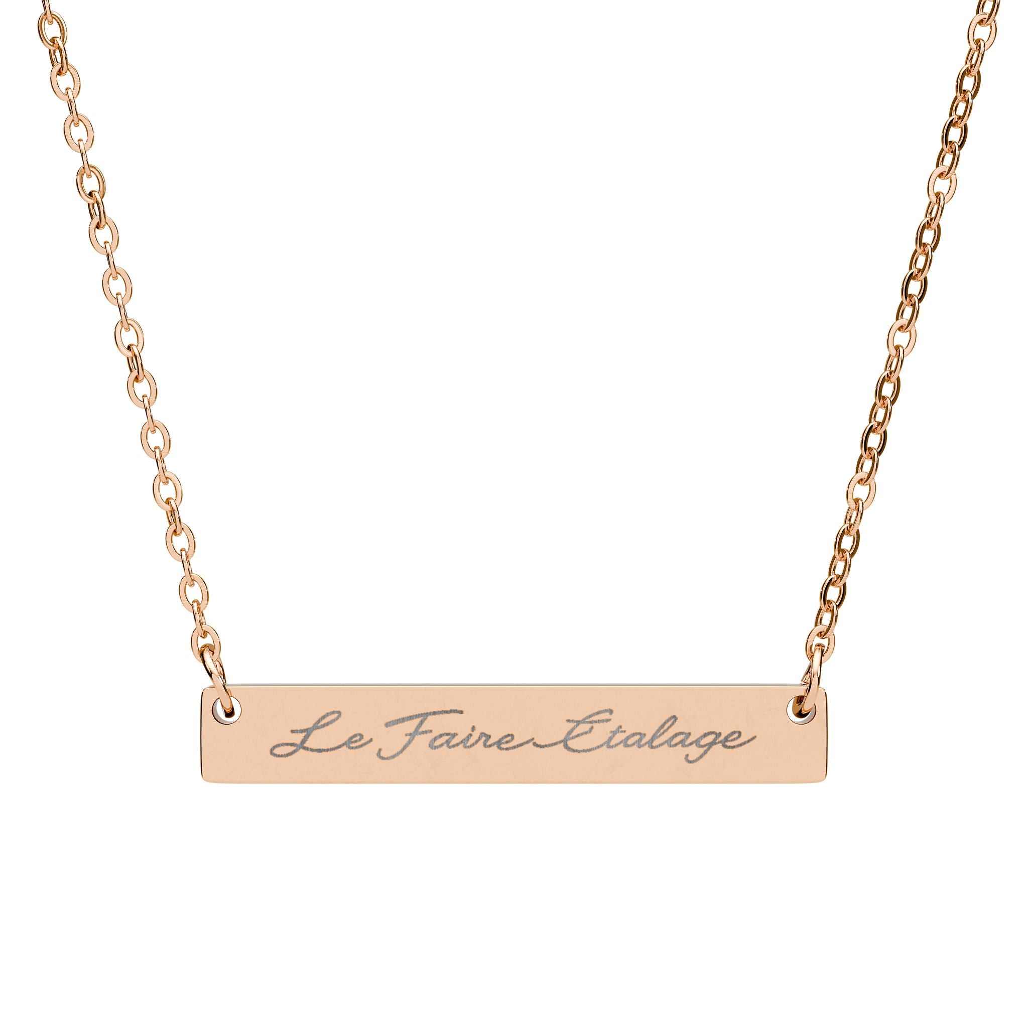 Le Faire Étalage Script Bar Necklace
