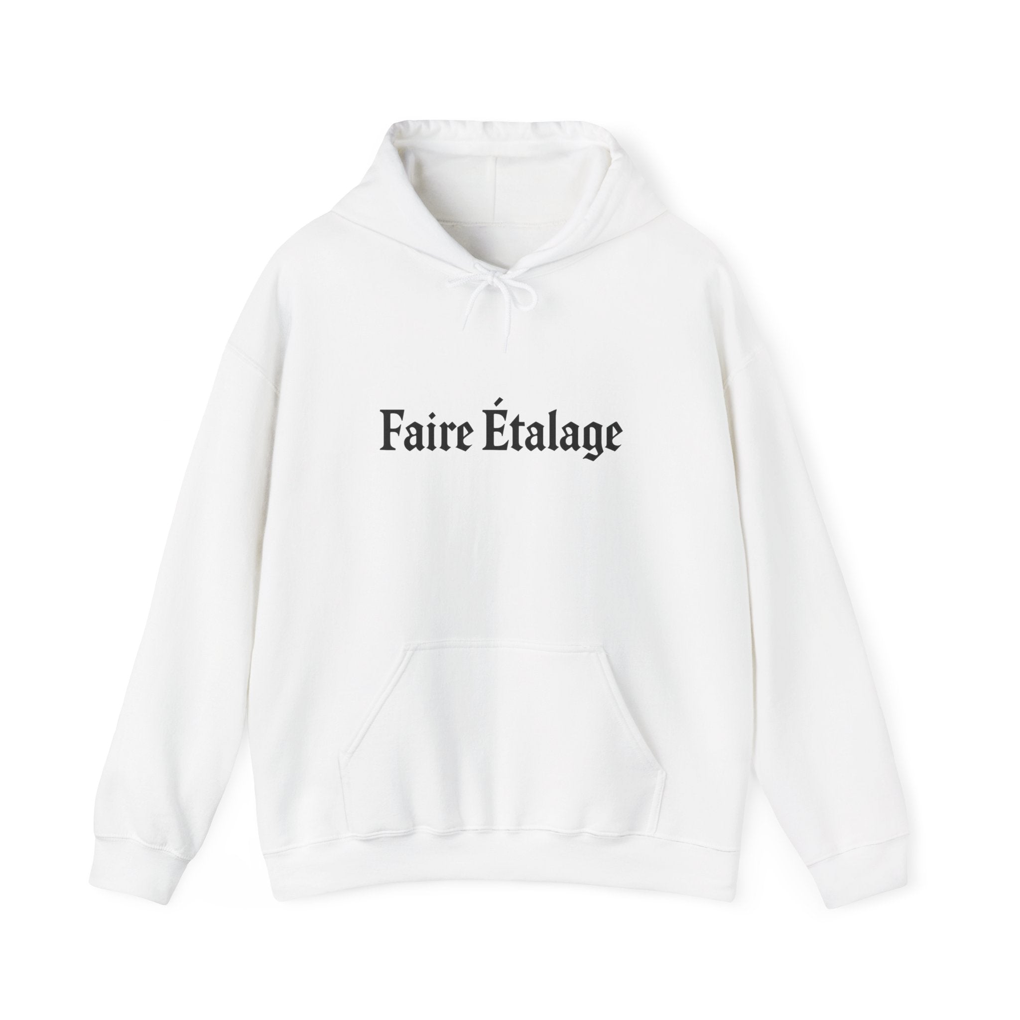 Hoodie — "Faire Étalage" Minimalist French Script Pullover
