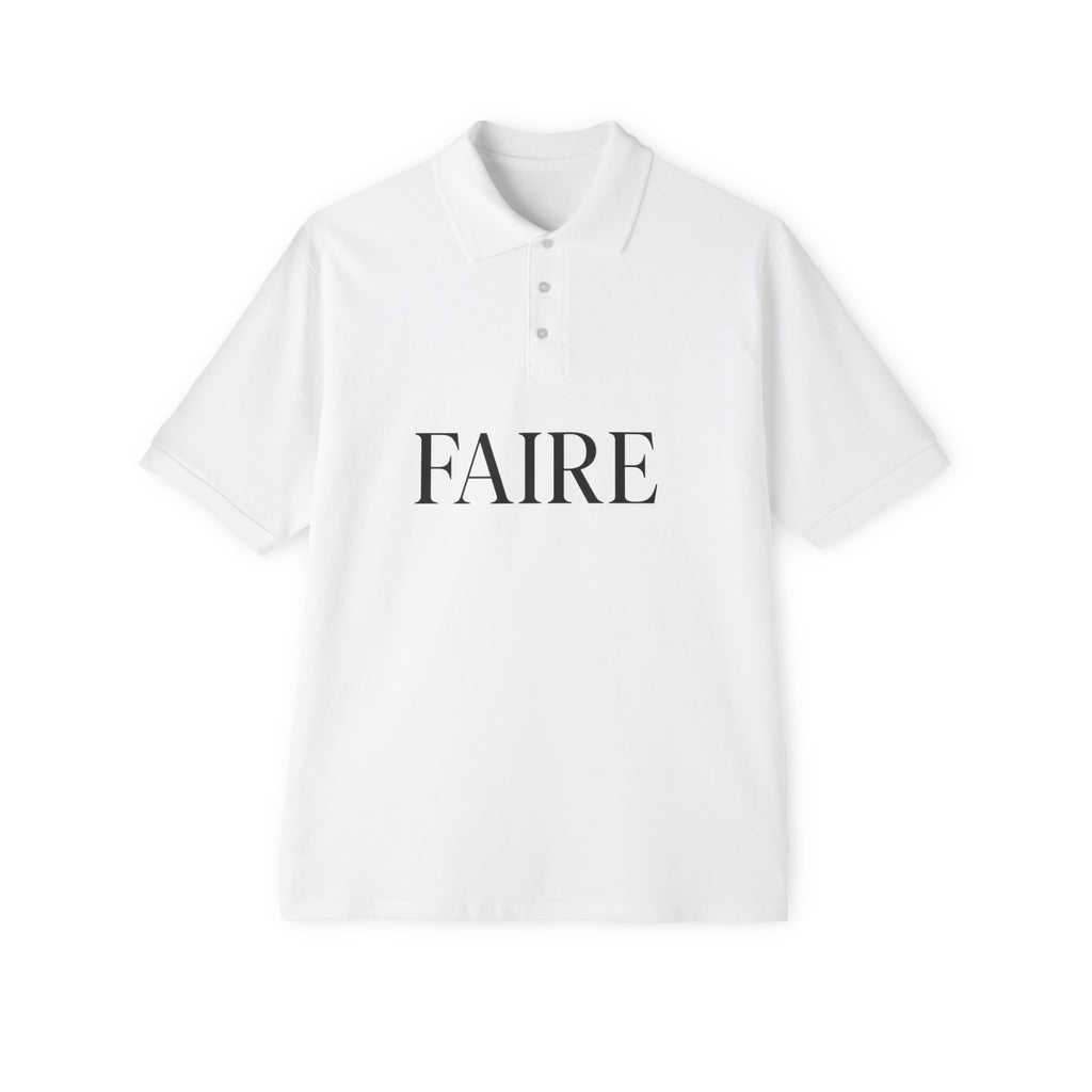 Faire Étalage Polo — Minimal French Word Graphic Polo Shirt