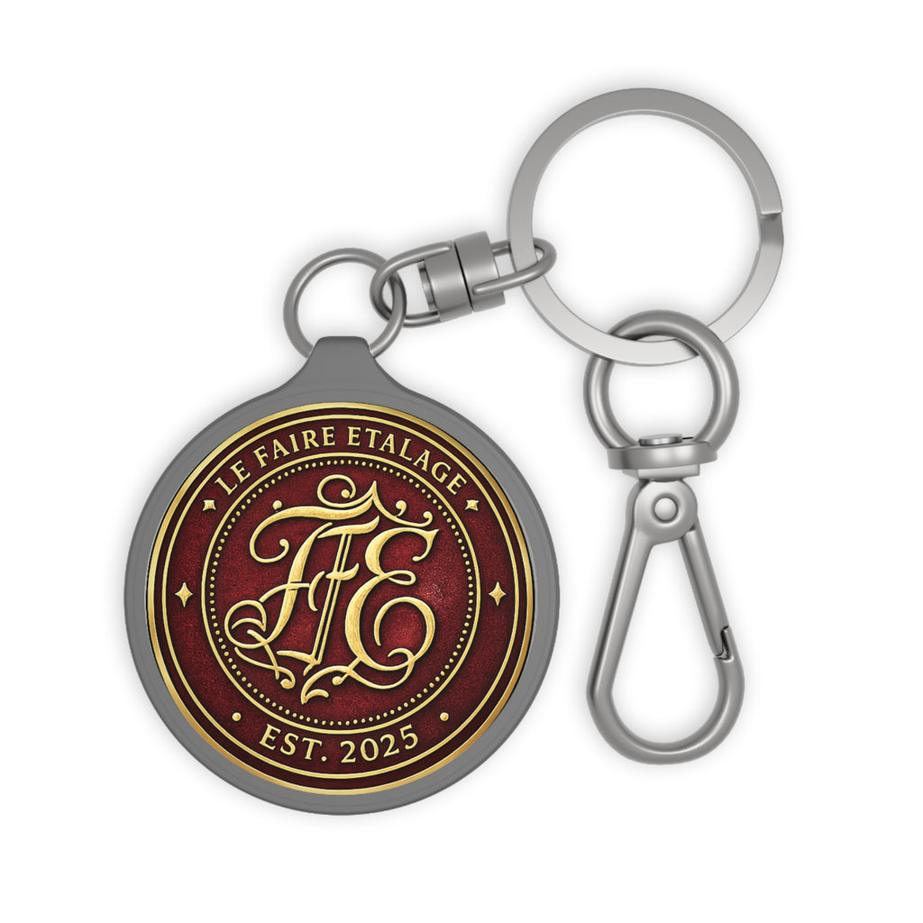 Leather Monogram Keyring Tag – "Le Faire Étalage" EST. 2025 Vintage Keychain