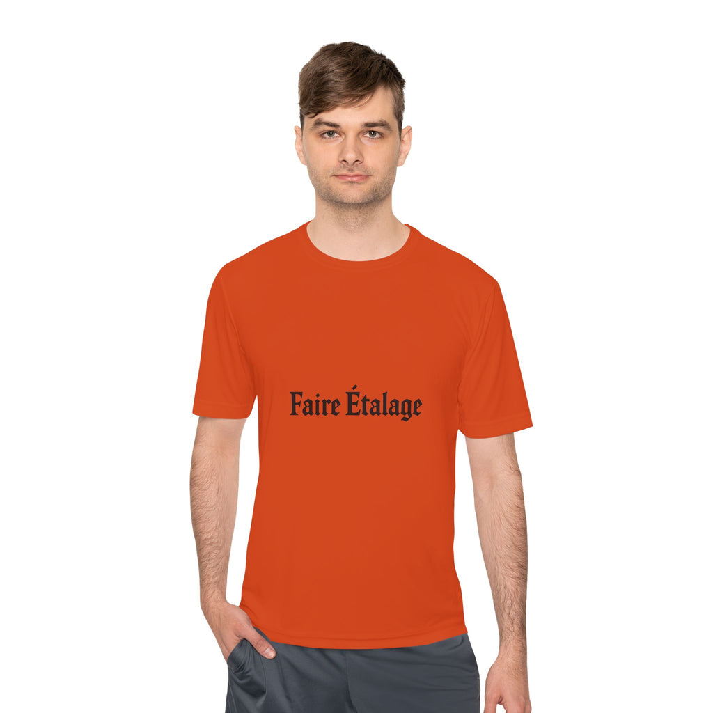 Faire Étalage Logo Tee — Minimal French Typography Moisture-Wicking Shirt