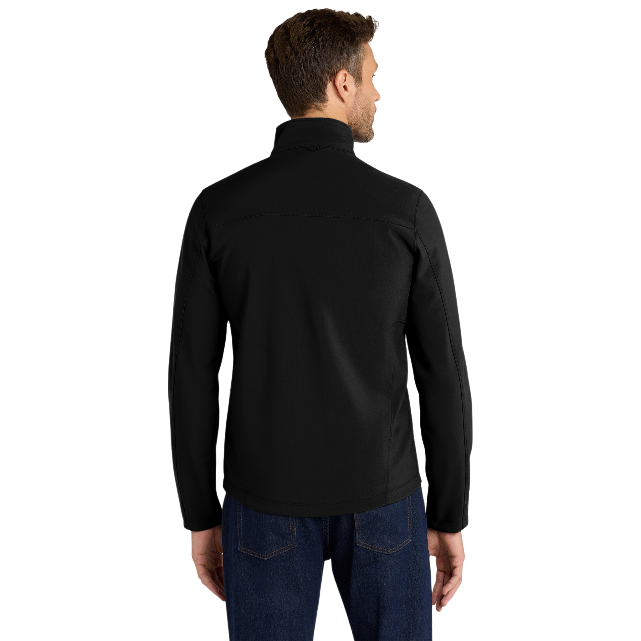 Men's Embroidered Soft Shell Jacket — Lightweight Windproof Work & Casual Coat