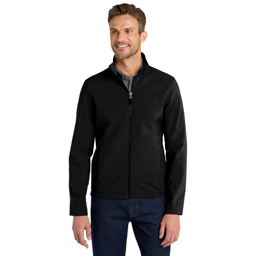 Men's Embroidered Soft Shell Jacket — Lightweight Windproof Work & Casual Coat