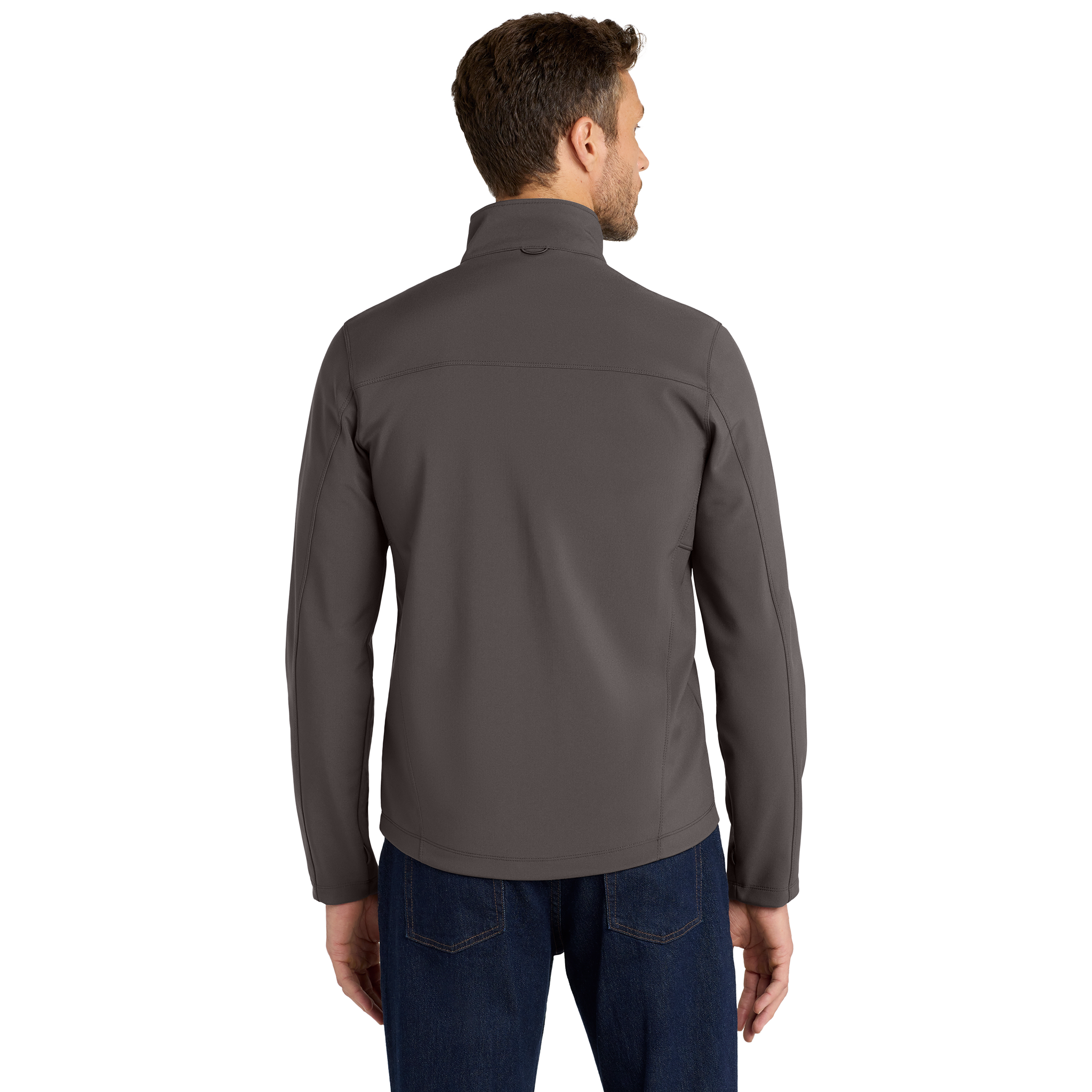 Men's Embroidered Soft Shell Jacket — Lightweight Windproof Work & Casual Coat