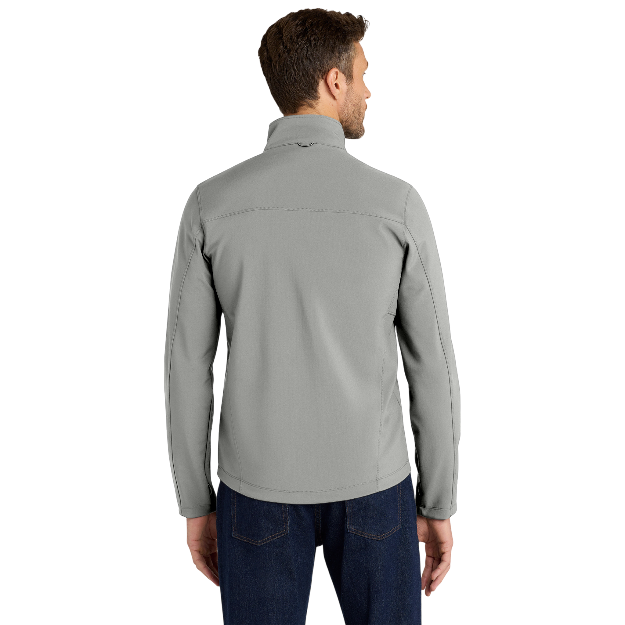 Men's Embroidered Soft Shell Jacket — Lightweight Windproof Work & Casual Coat