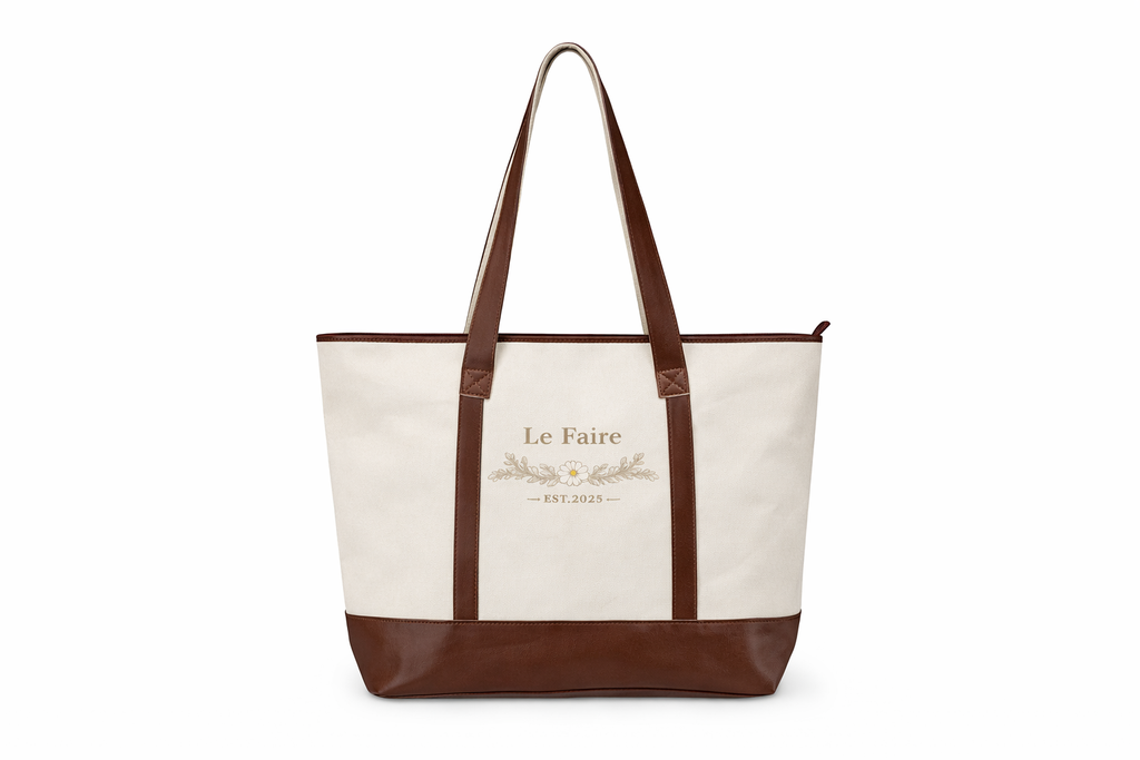 ÉTALAGE Héritage Tote — Cuir et Tissu