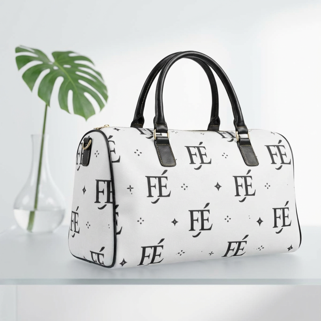 FÉ Monogram Leather Weekender — White