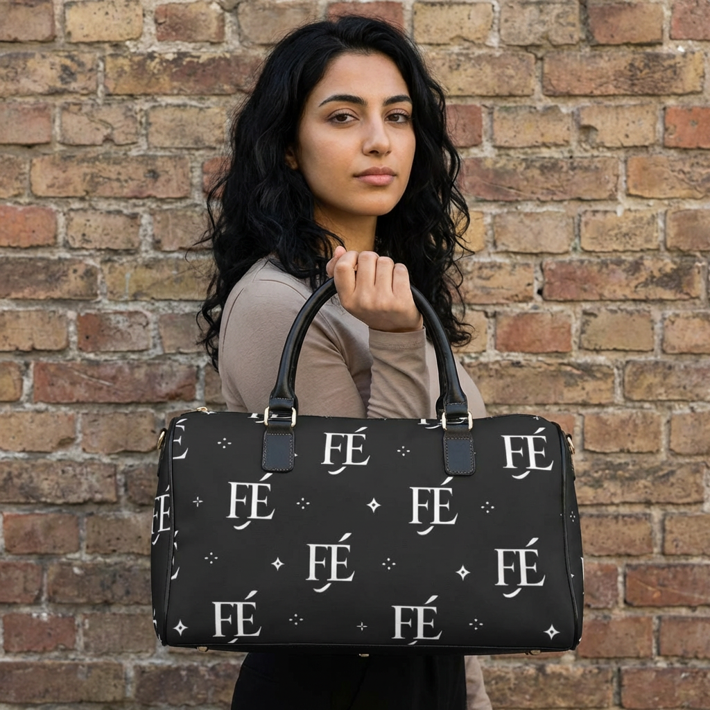 FÉ Monogram Leather Weekender — Black