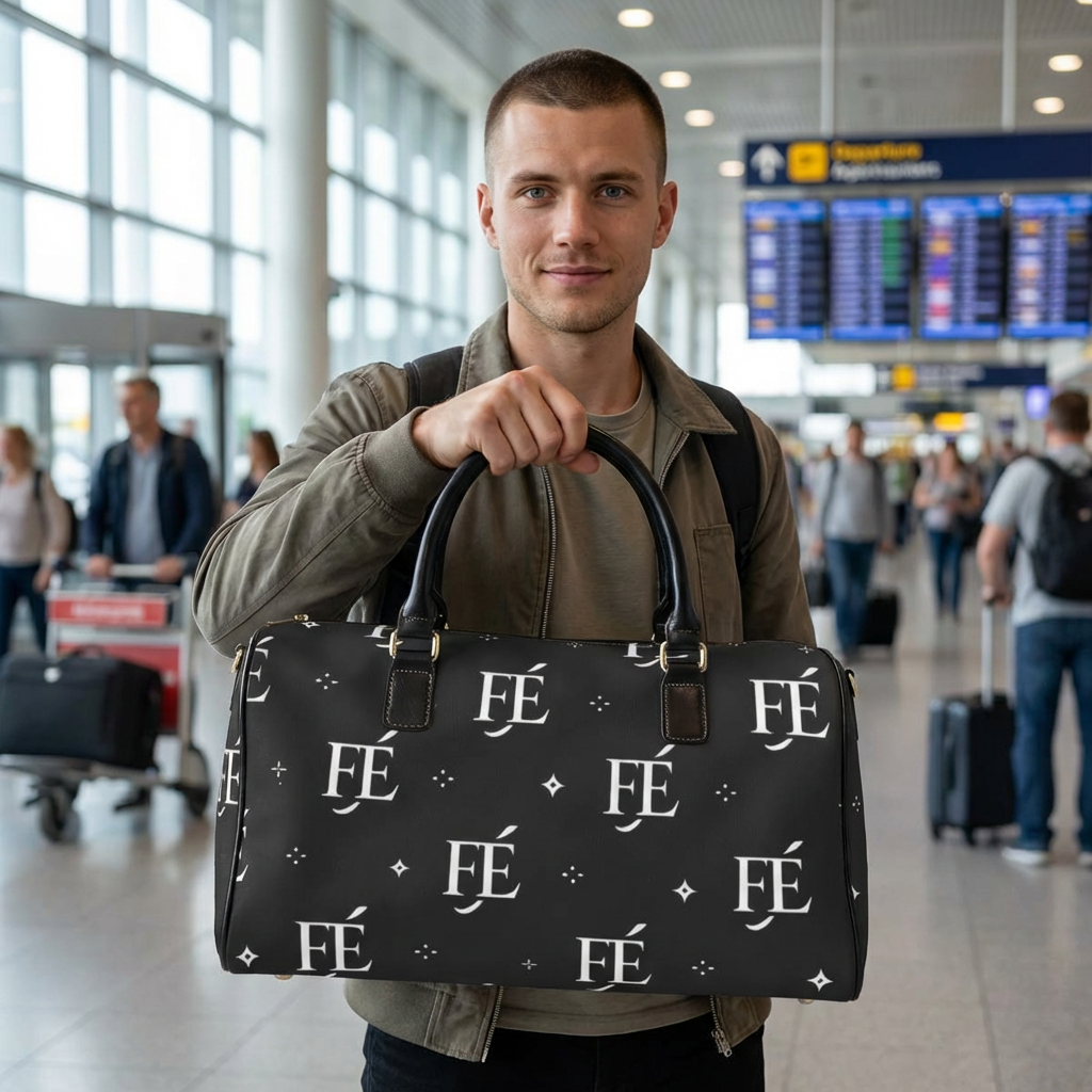 FÉ Monogram Leather Weekender — Black