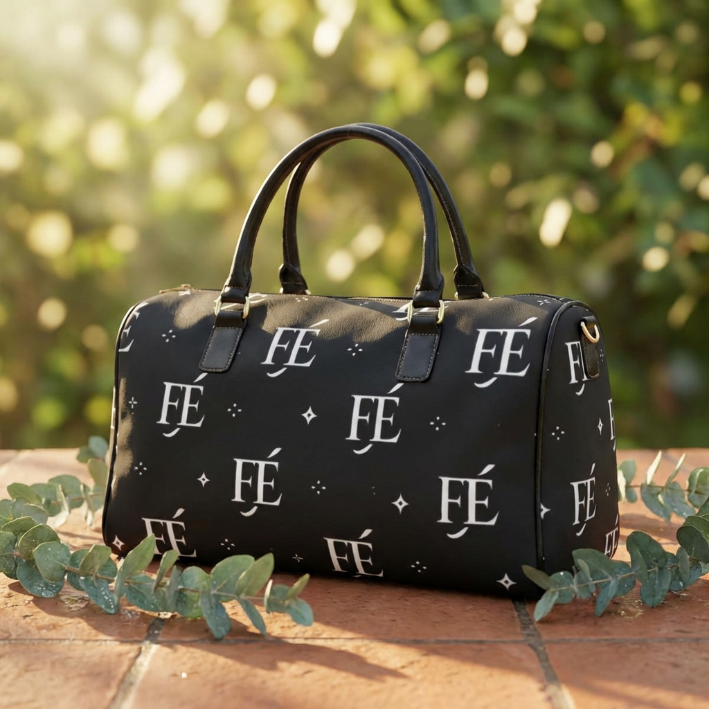 FÉ Monogram Leather Weekender — Black