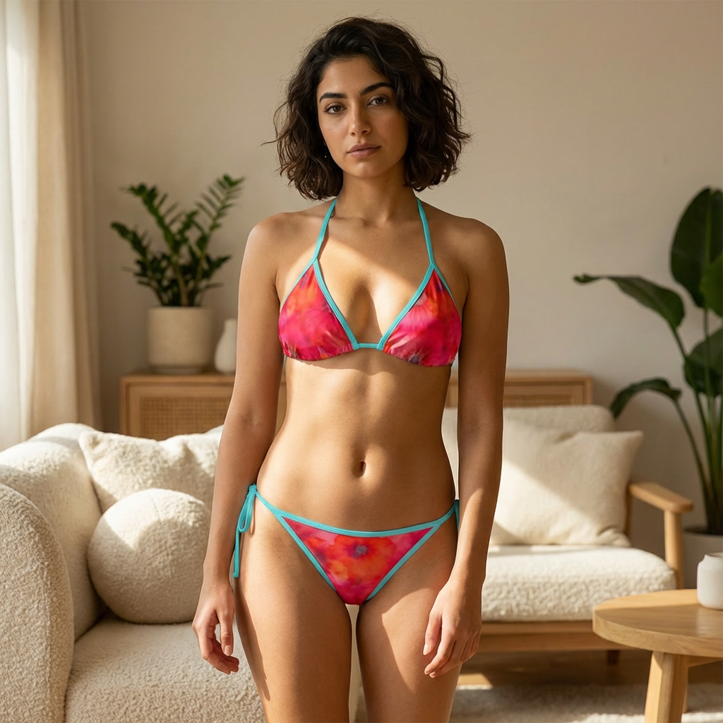 ÉTALAGE Riviera Tie-Side Bikini — Neon Coral