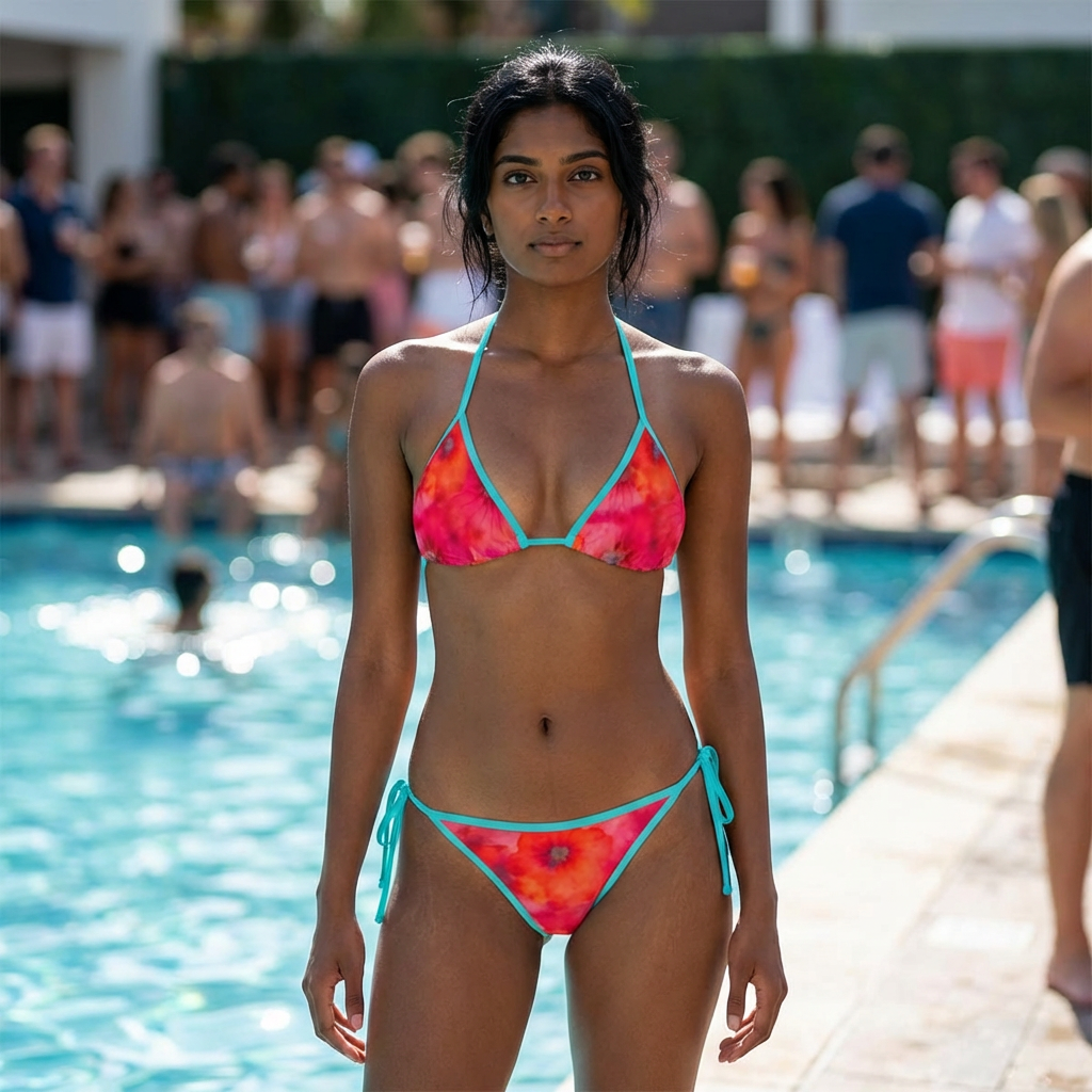 ÉTALAGE Riviera Tie-Side Bikini — Neon Coral