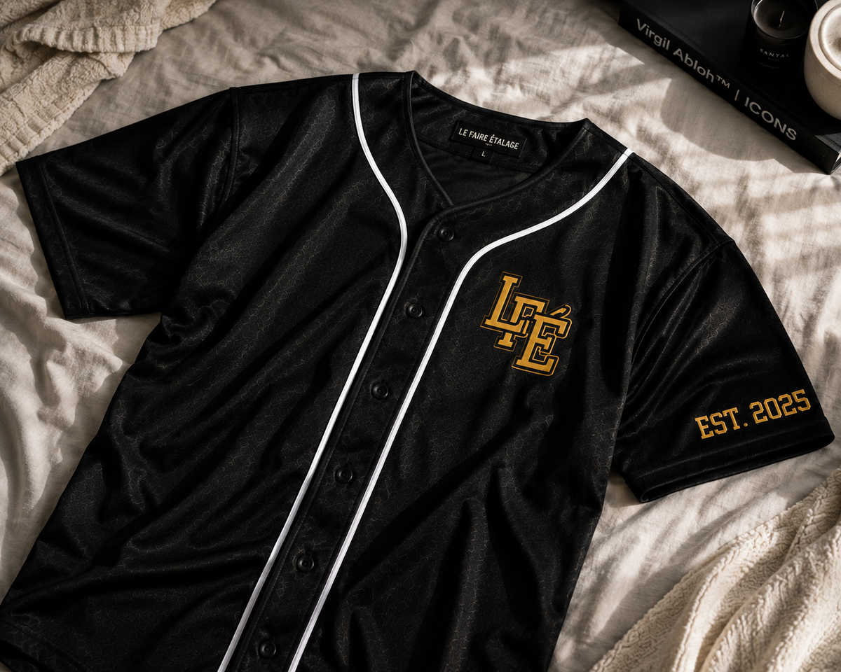 Le Faire Étalage Heritage Baseball Jersey — Black