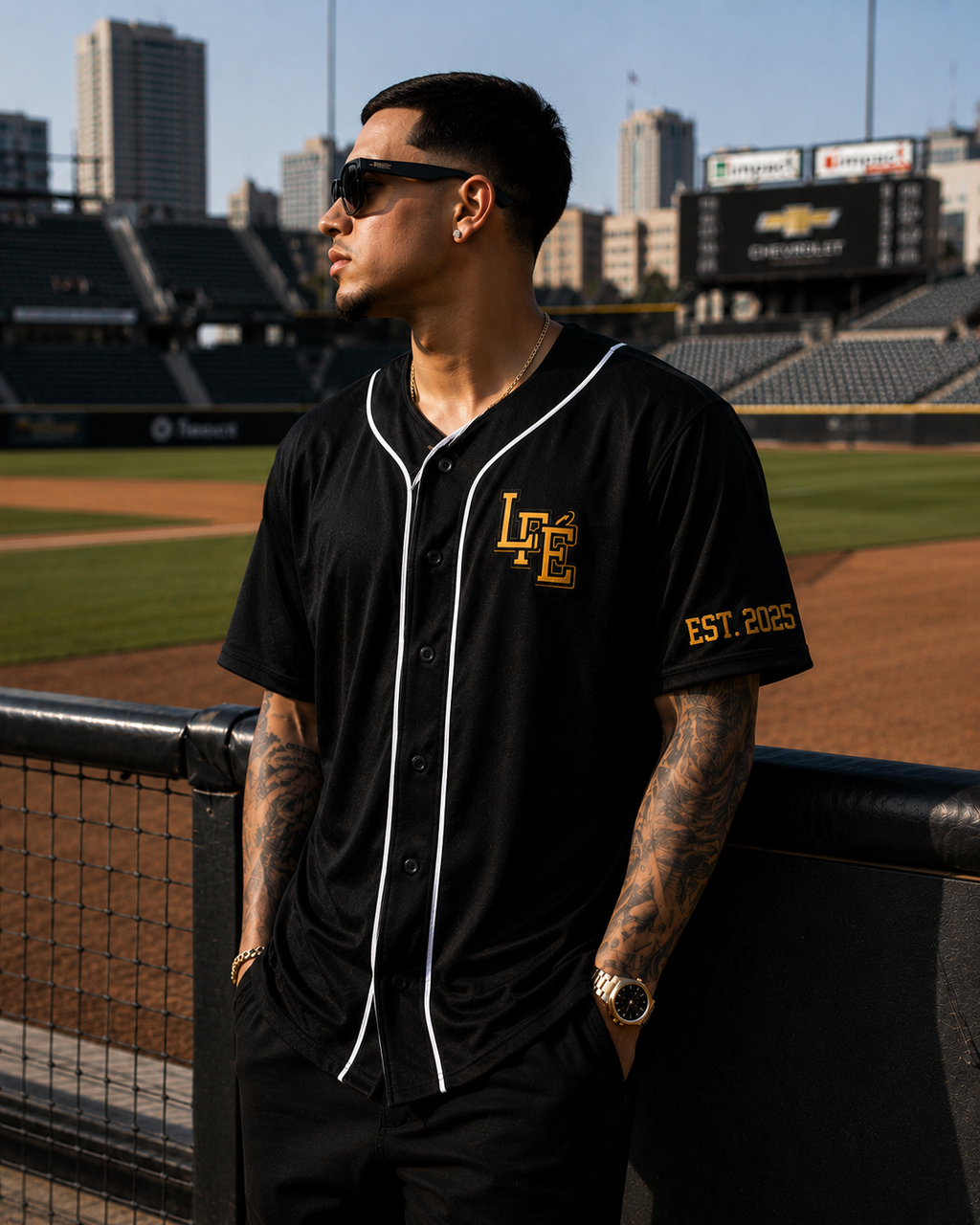Le Faire Étalage Heritage Baseball Jersey — Black