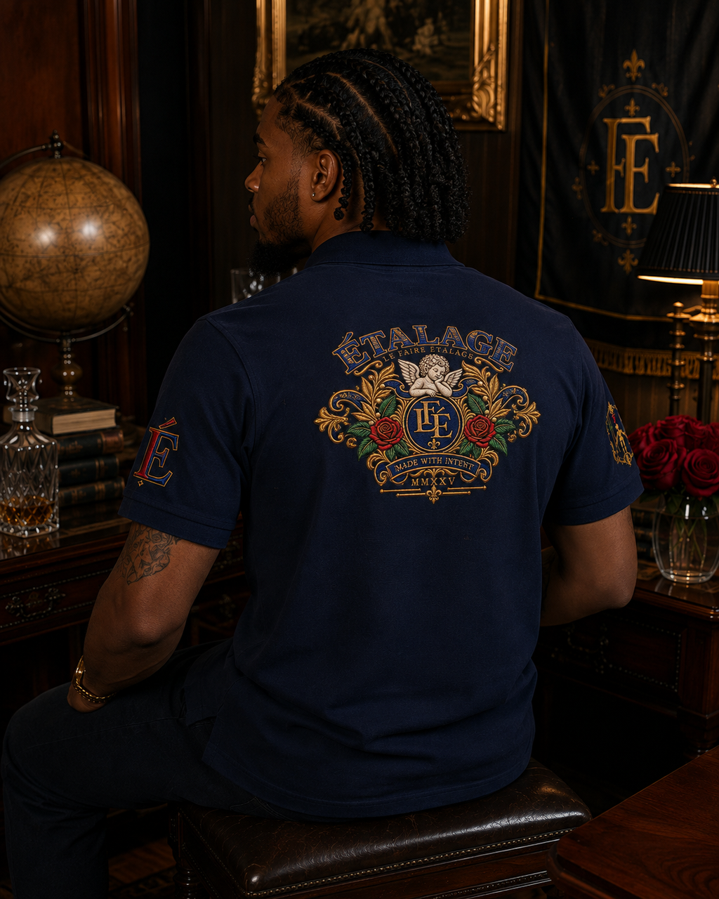 Le Faire Étalage Embroidered Floral Crest Polo