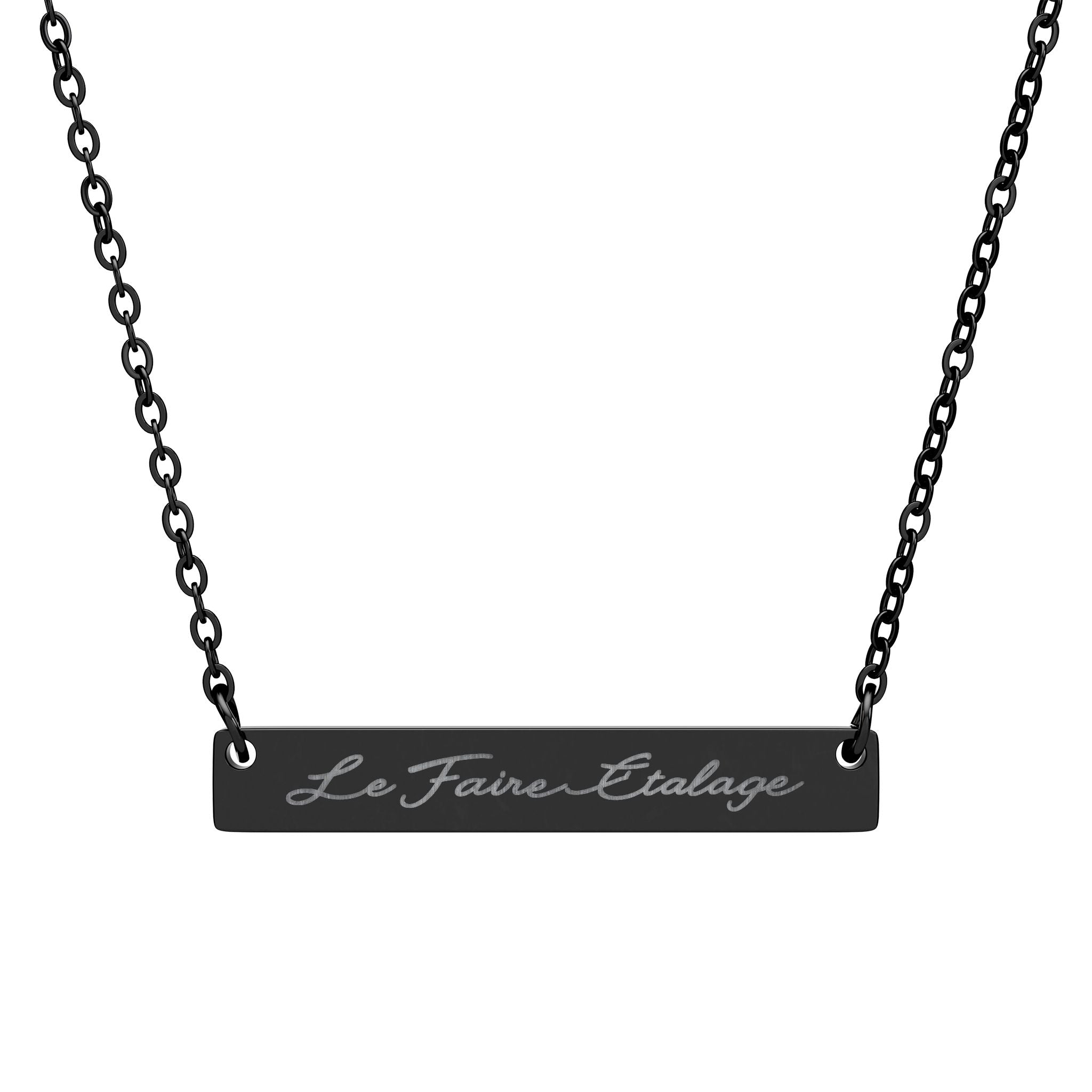 Le Faire Étalage Script Bar Necklace