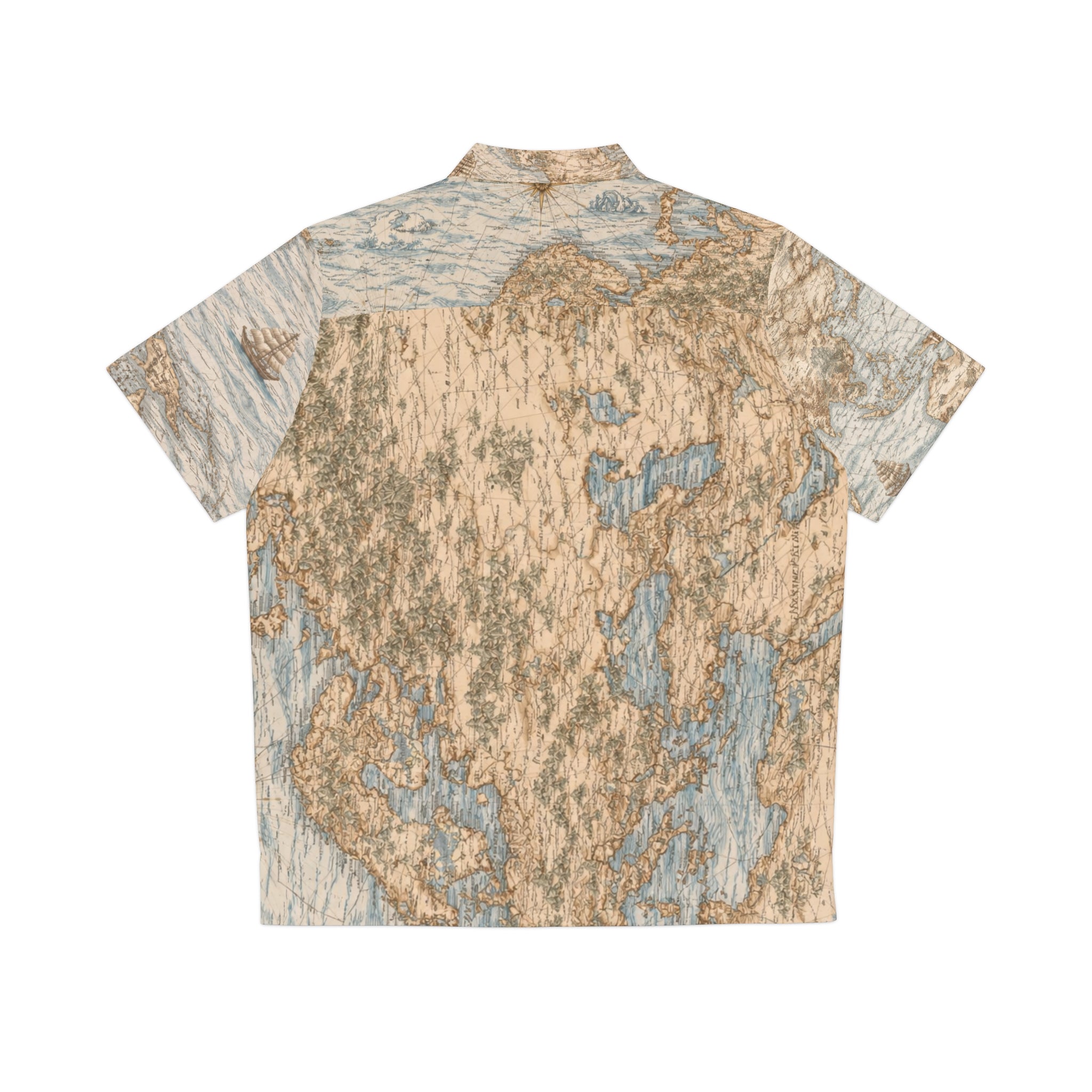 Vintage Nautical Map Hawaiian Shirt