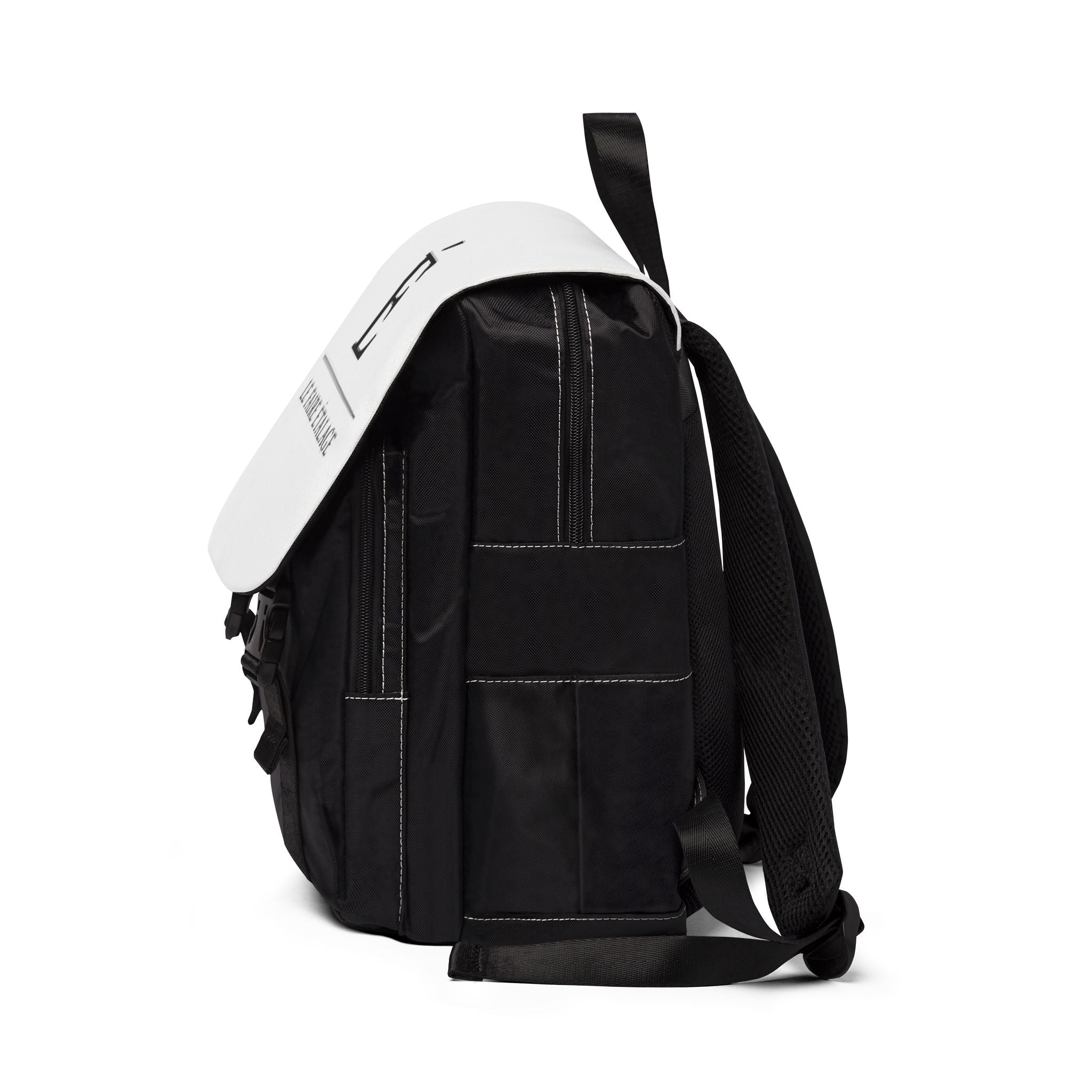 Canvas Flap Backpack — "É Le Faire Étalage" Minimalist Logo