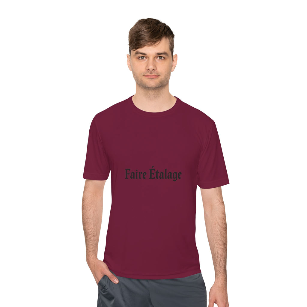 Faire Étalage Logo Tee — Minimal French Typography Moisture-Wicking Shirt