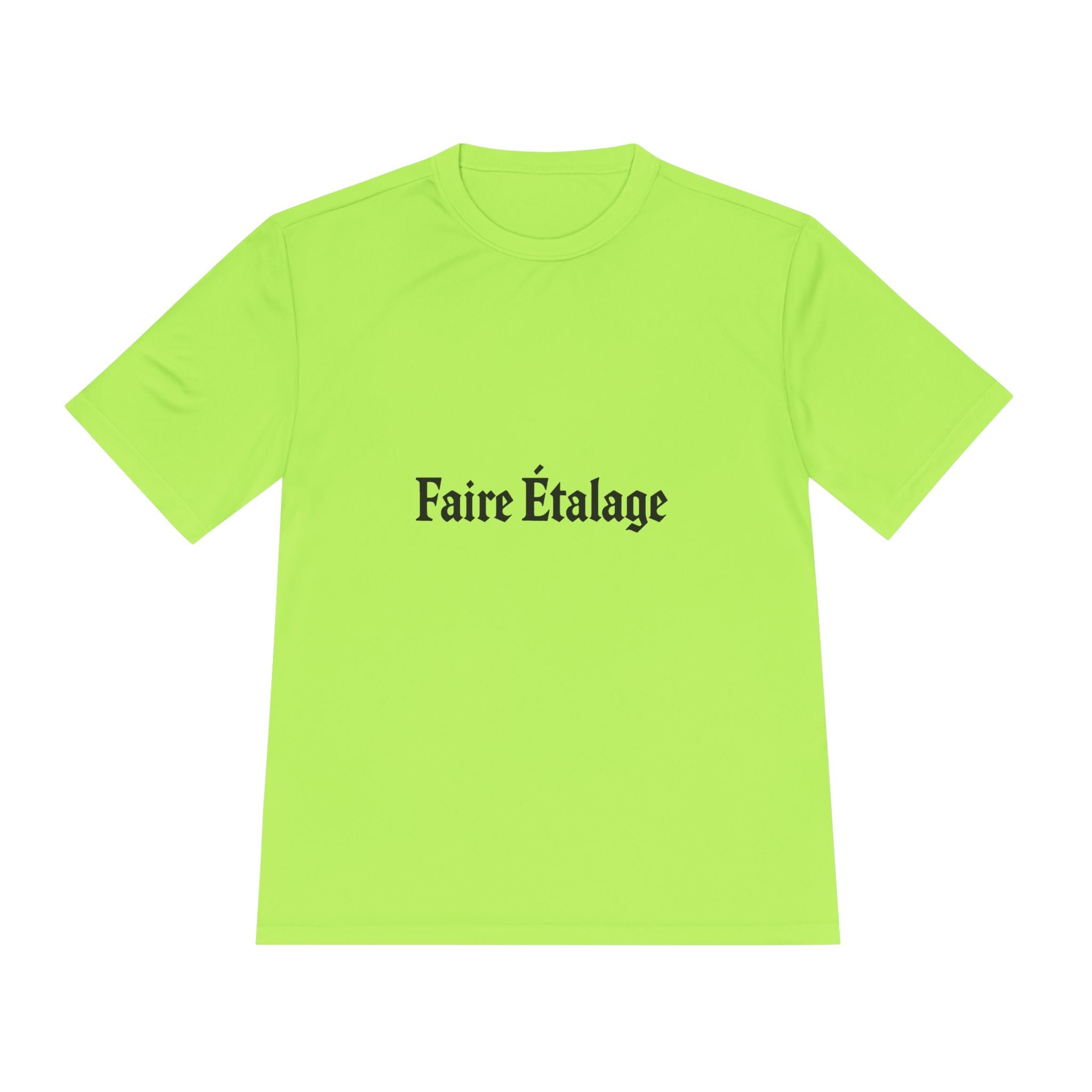 Faire Étalage Logo Tee — Minimal French Typography Moisture-Wicking Shirt