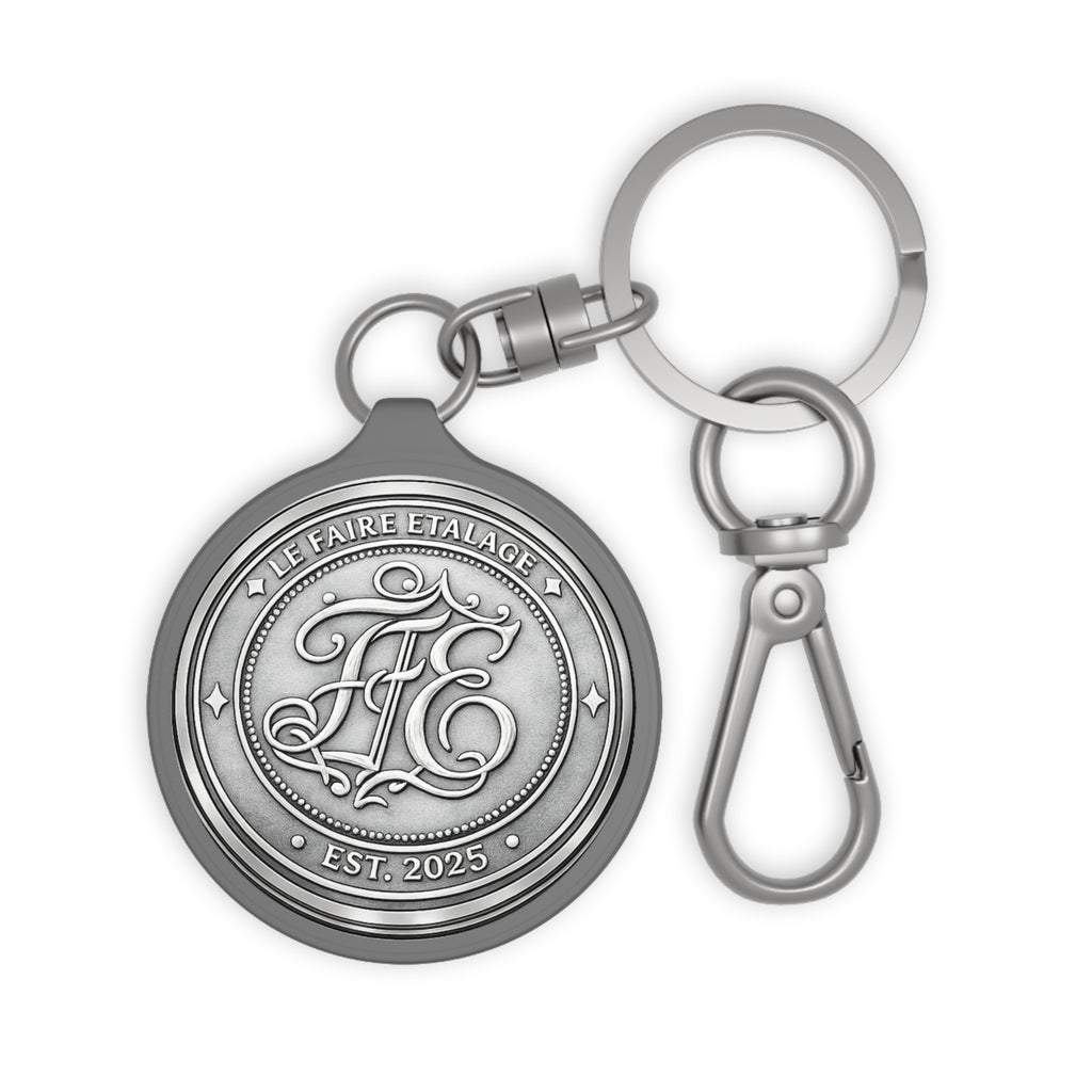 Leather Monogram Keyring Tag – "Le Faire Étalage" EST. 2025 Vintage Keychain