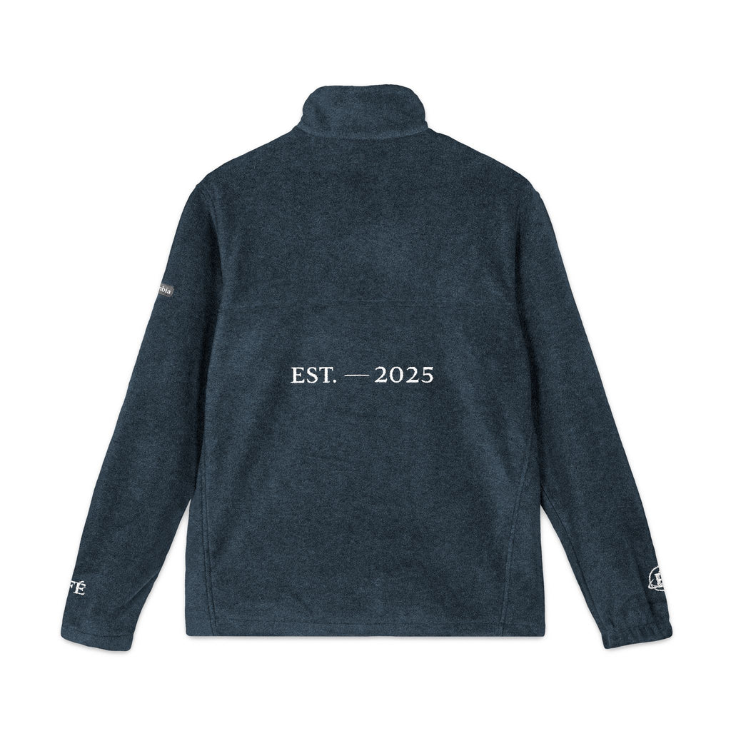 Embroidered Columbia Fleece Jacket — Charcoal Cozy Outdoor Jacket