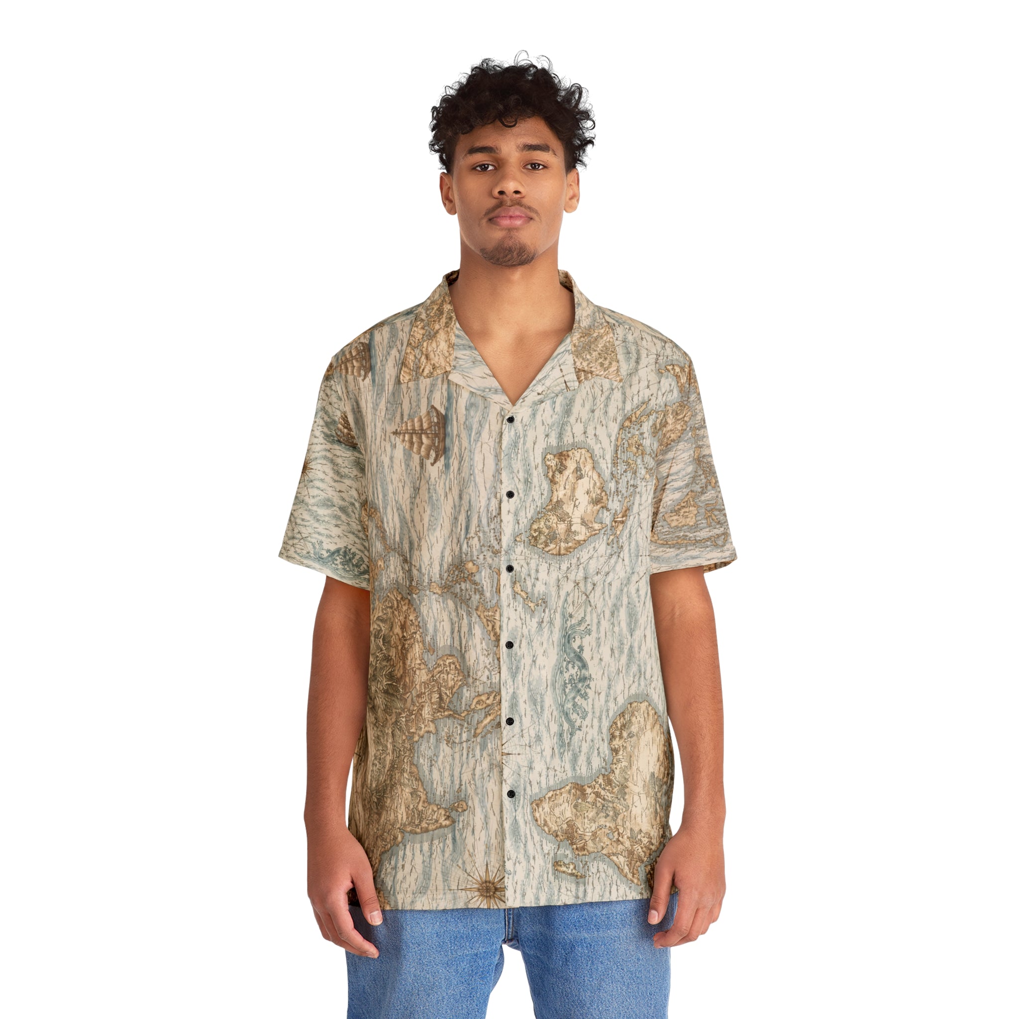 Vintage Nautical Map Hawaiian Shirt