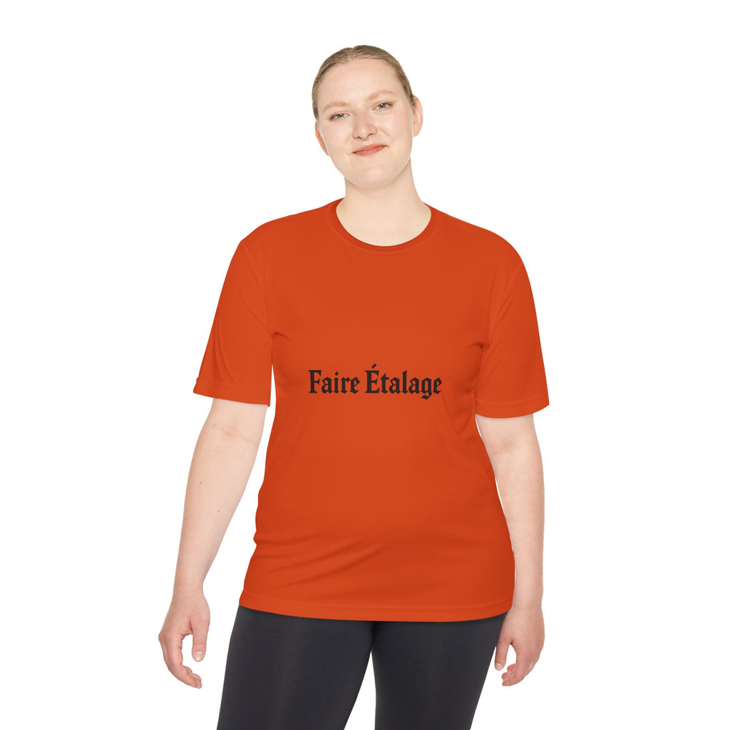 Faire Étalage Logo Tee — Minimal French Typography Moisture-Wicking Shirt
