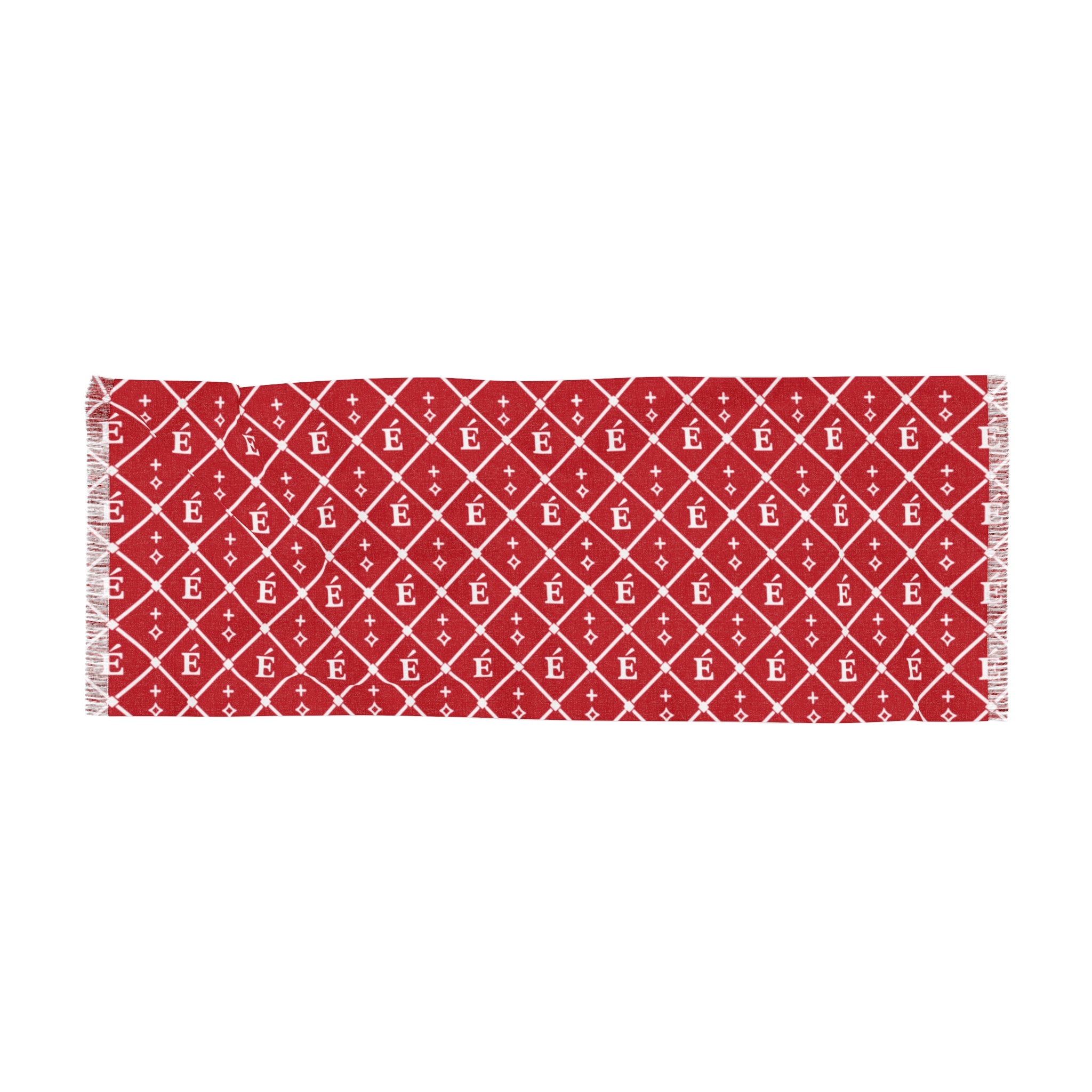 Monogram Lattice Light Scarf — Reversible Red/Pink Knit Fashion Scarf