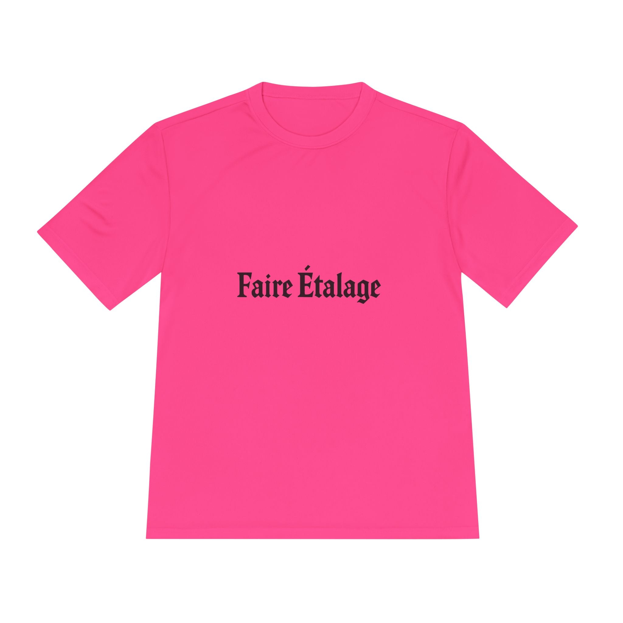 Faire Étalage Logo Tee — Minimal French Typography Moisture-Wicking Shirt