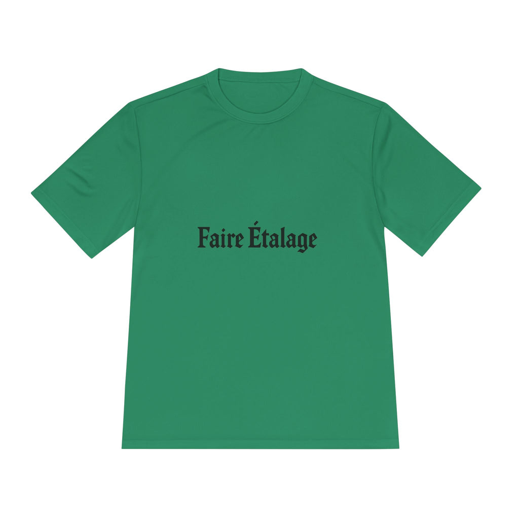 Faire Étalage Logo Tee — Chemise à typographie française minimale qui évacue l'humidité