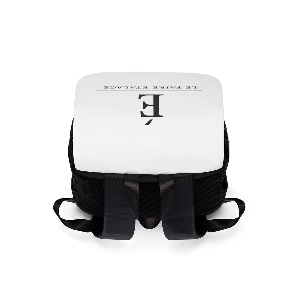Canvas Flap Backpack — "É Le Faire Étalage" Minimalist Logo