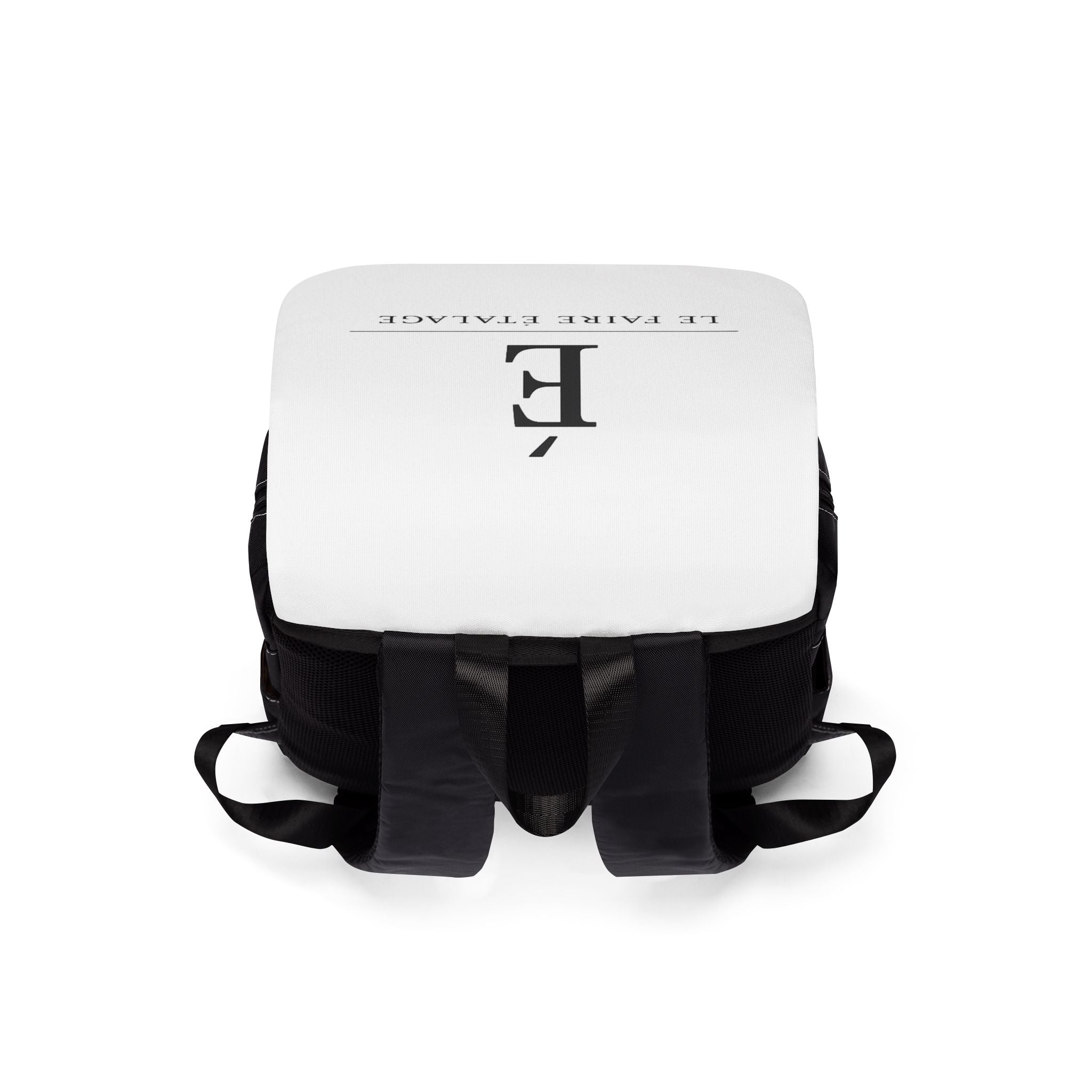 Canvas Flap Backpack — "É Le Faire Étalage" Minimalist Logo