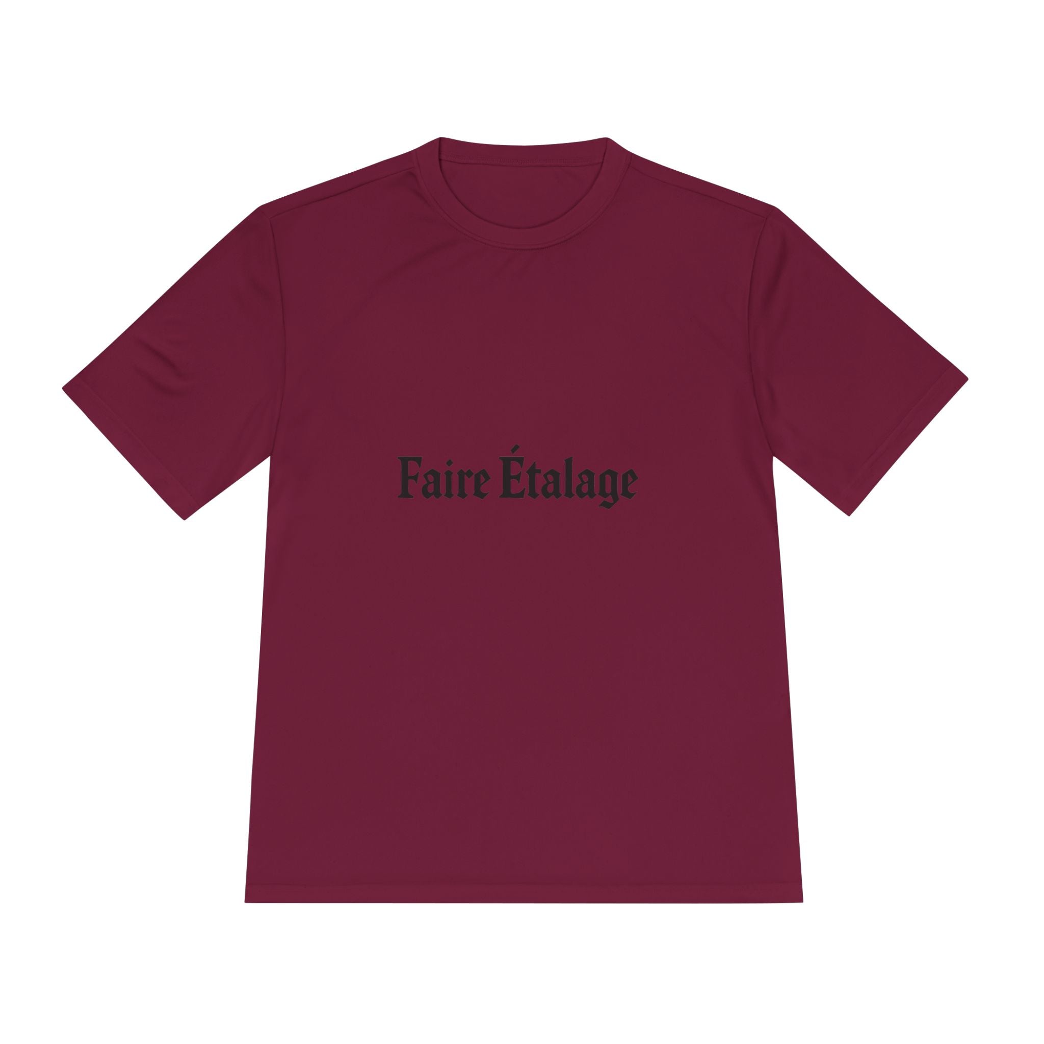Faire Étalage Logo Tee — Minimal French Typography Moisture-Wicking Shirt